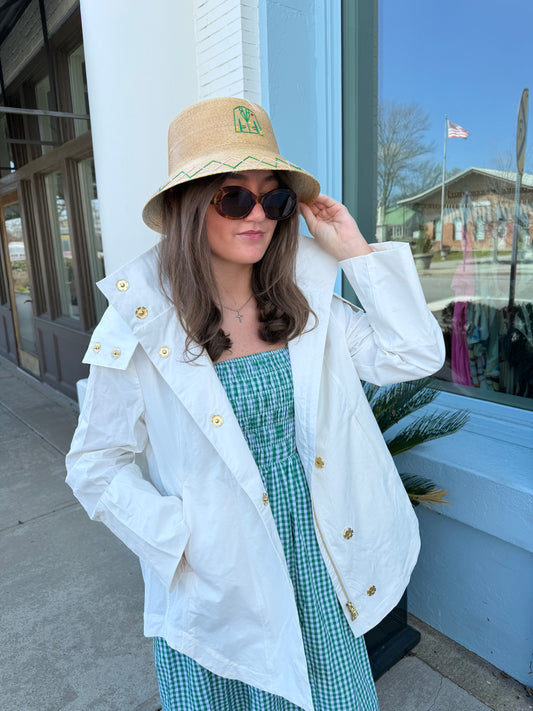 Green Jacket Bucket Hat - Natural Palm