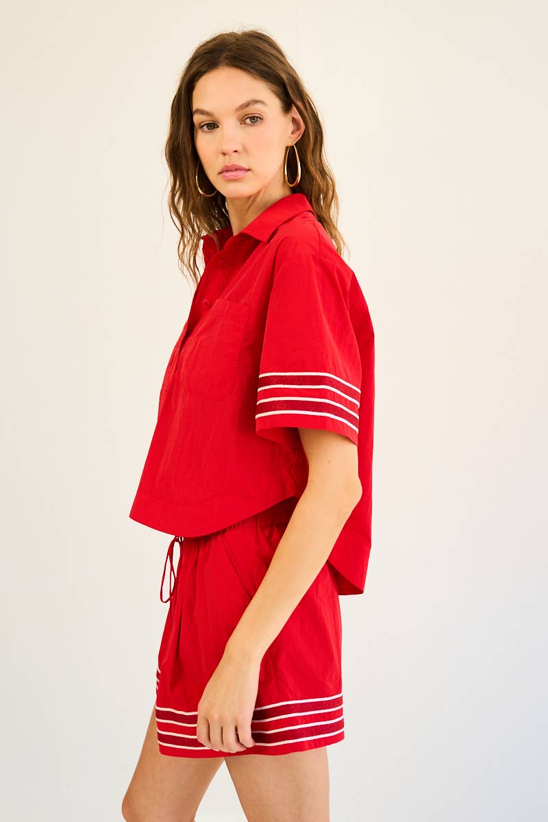 Glitter Double Striped Shirt