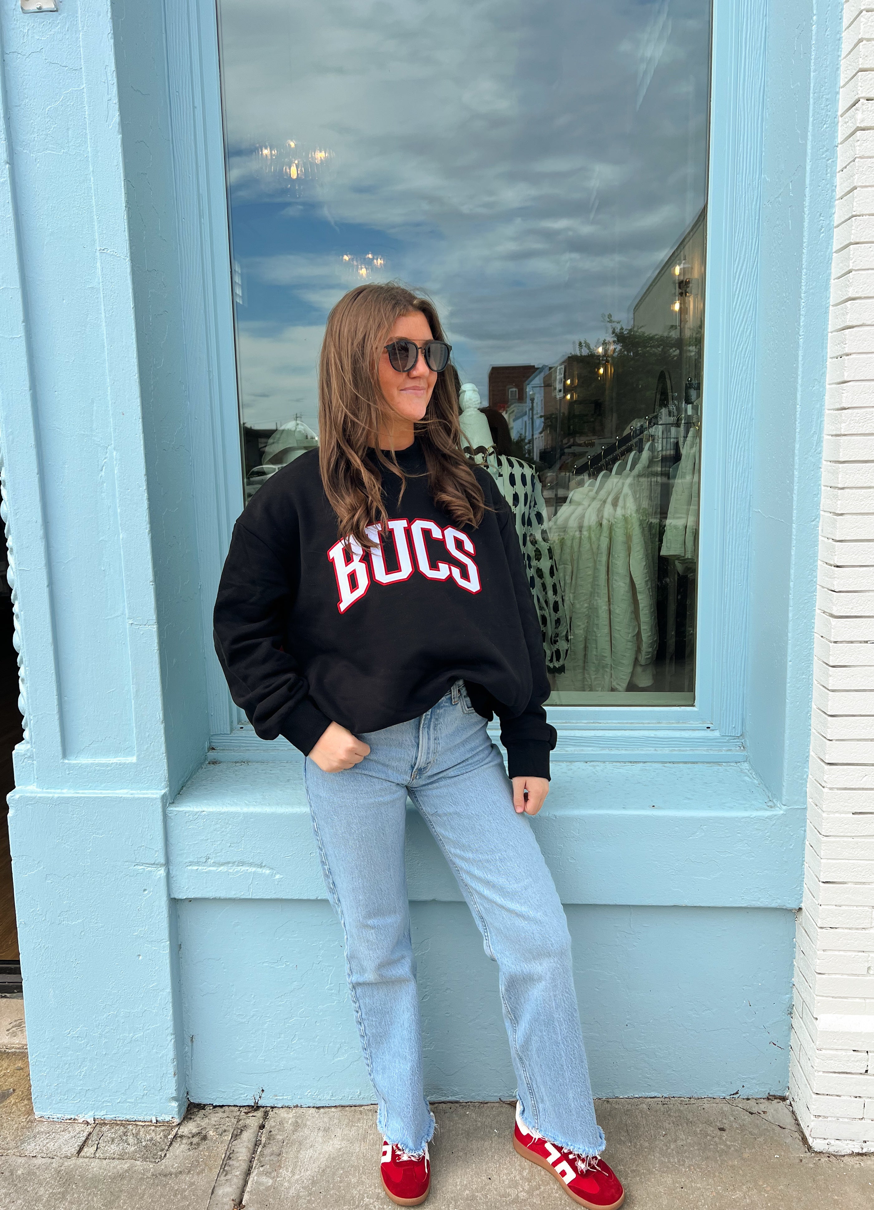 Bucs Mock Neck - Black/White