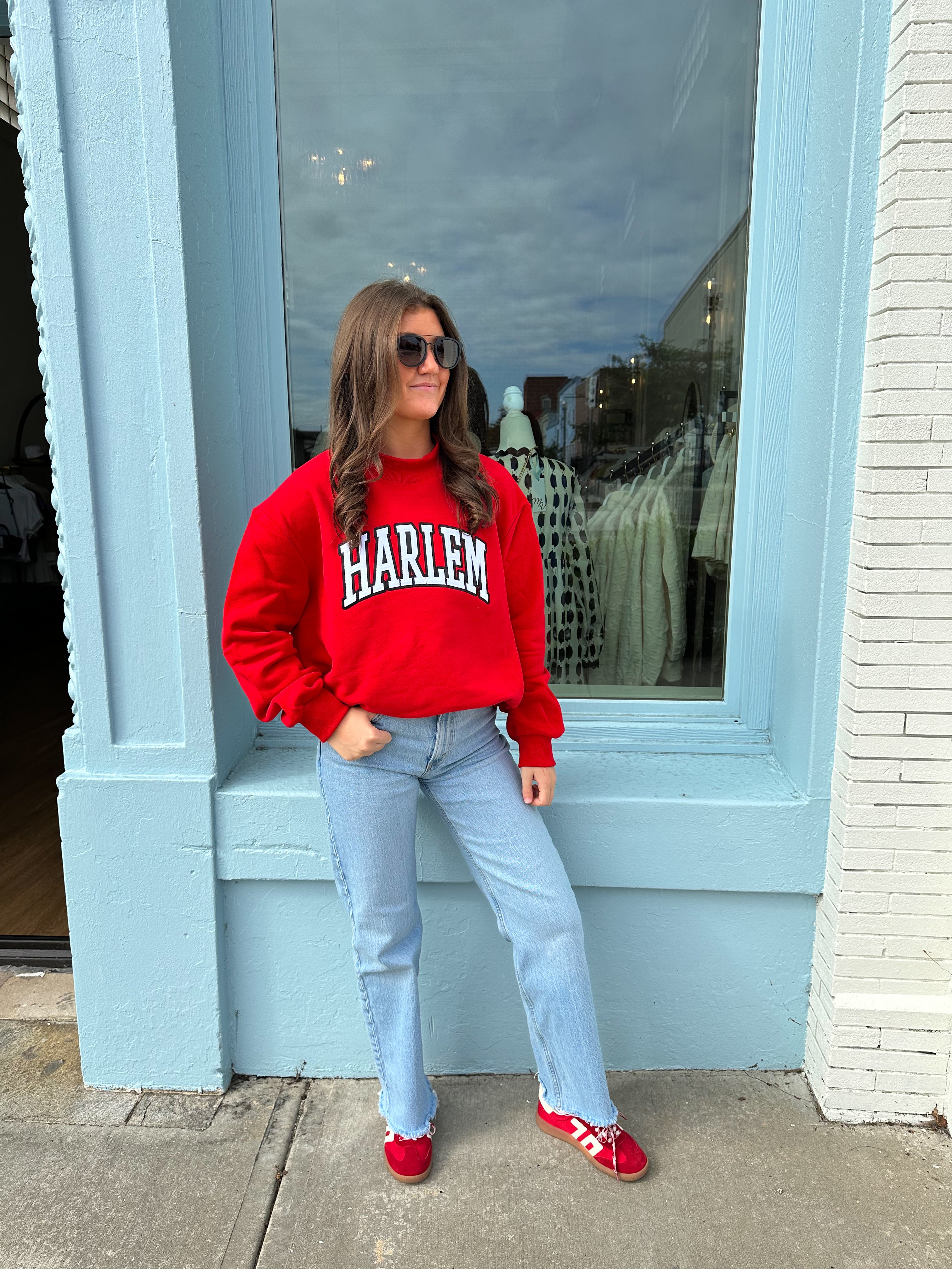 Harlem Mock Neck - Red/White