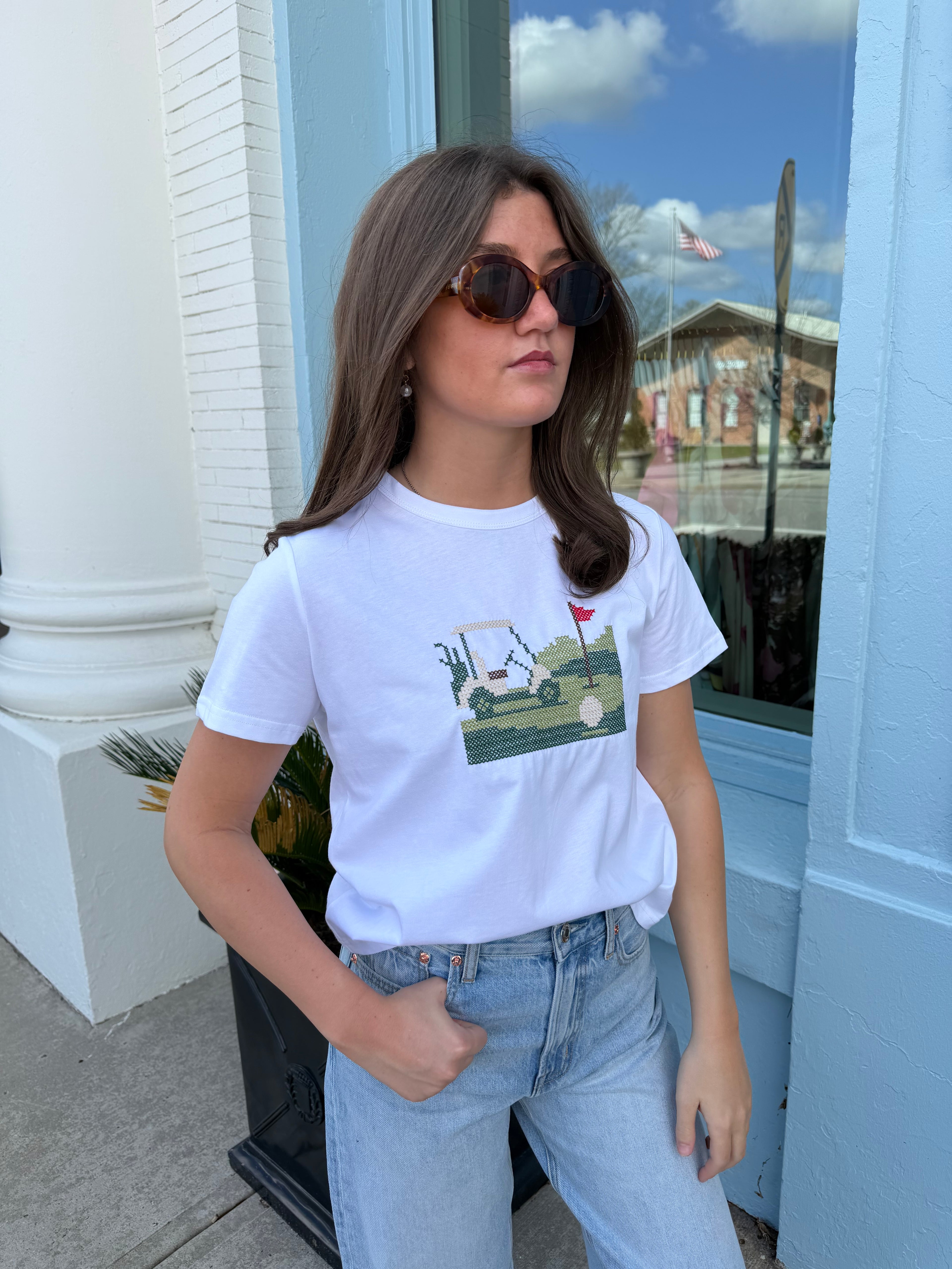 The Hailey Golf Cart Tee