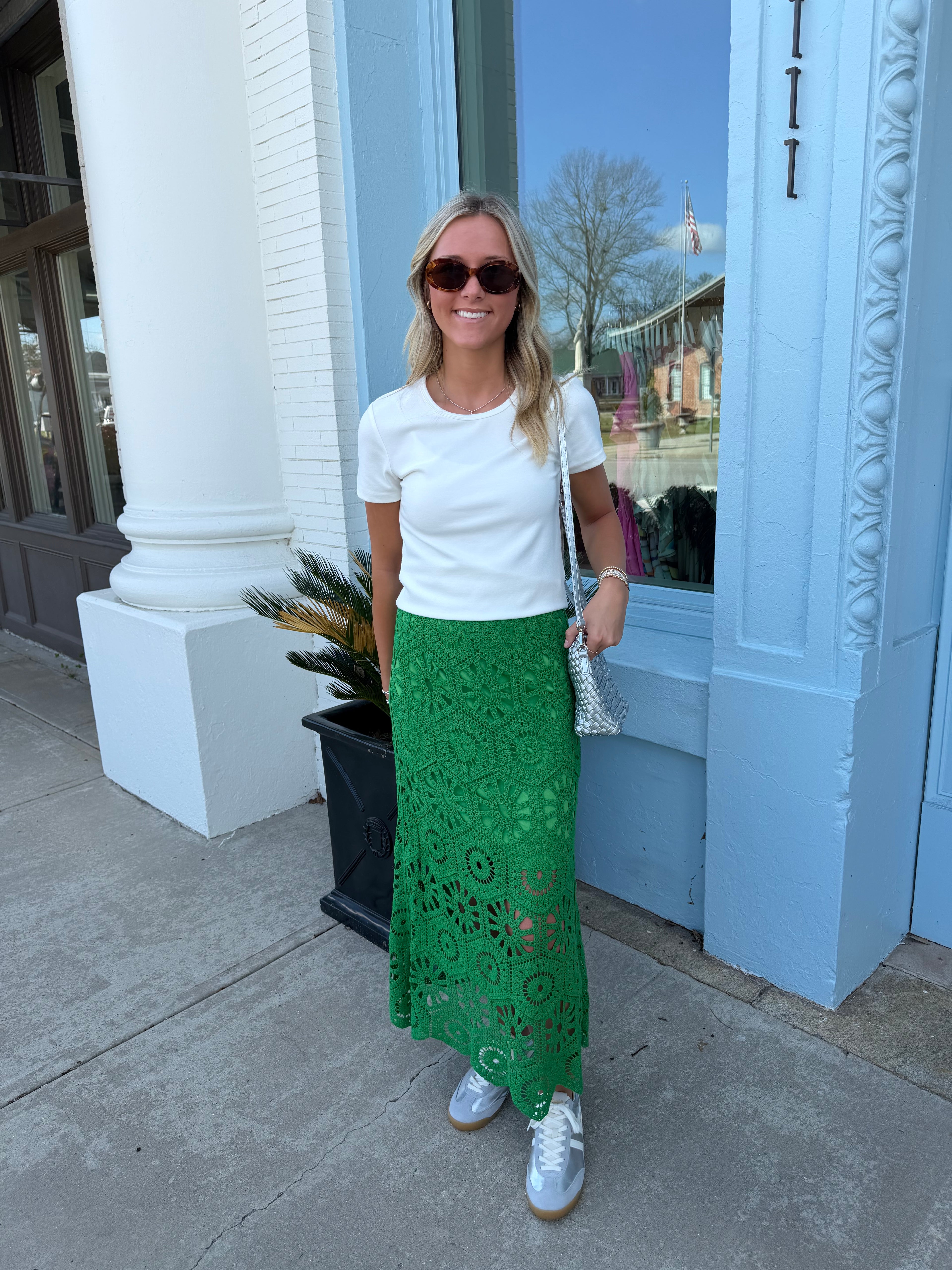 The Ash Crochet Skirt - Green