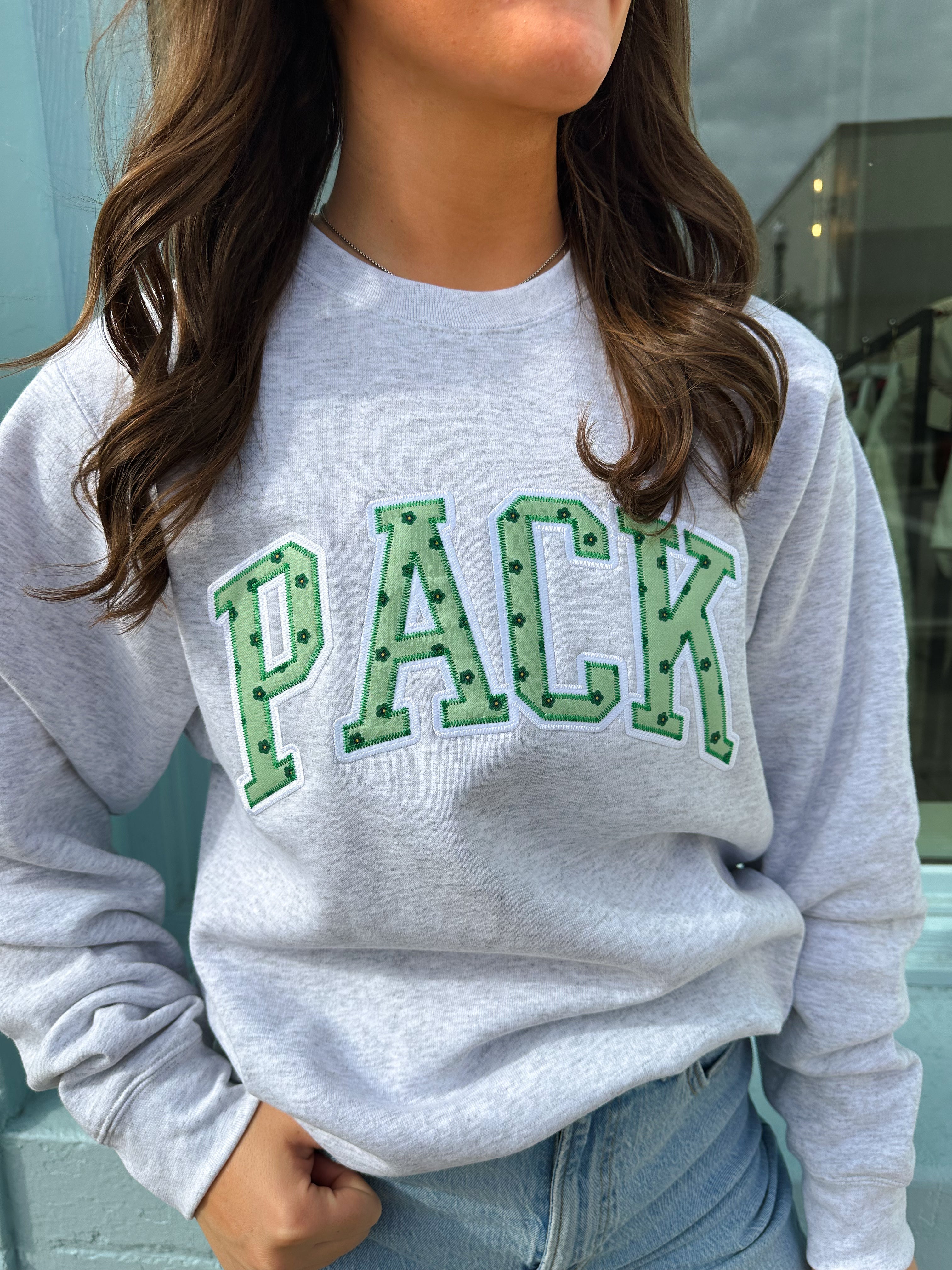 Pack Crew Sweatshirt - Grey/Green Floral