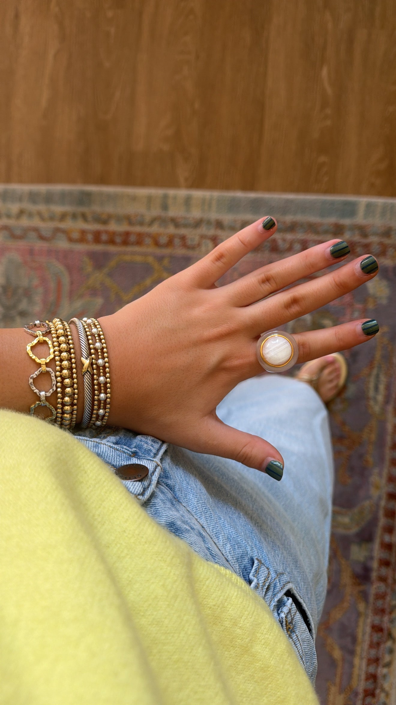 Lucas Jack Opal Resin/Moonstone Ring