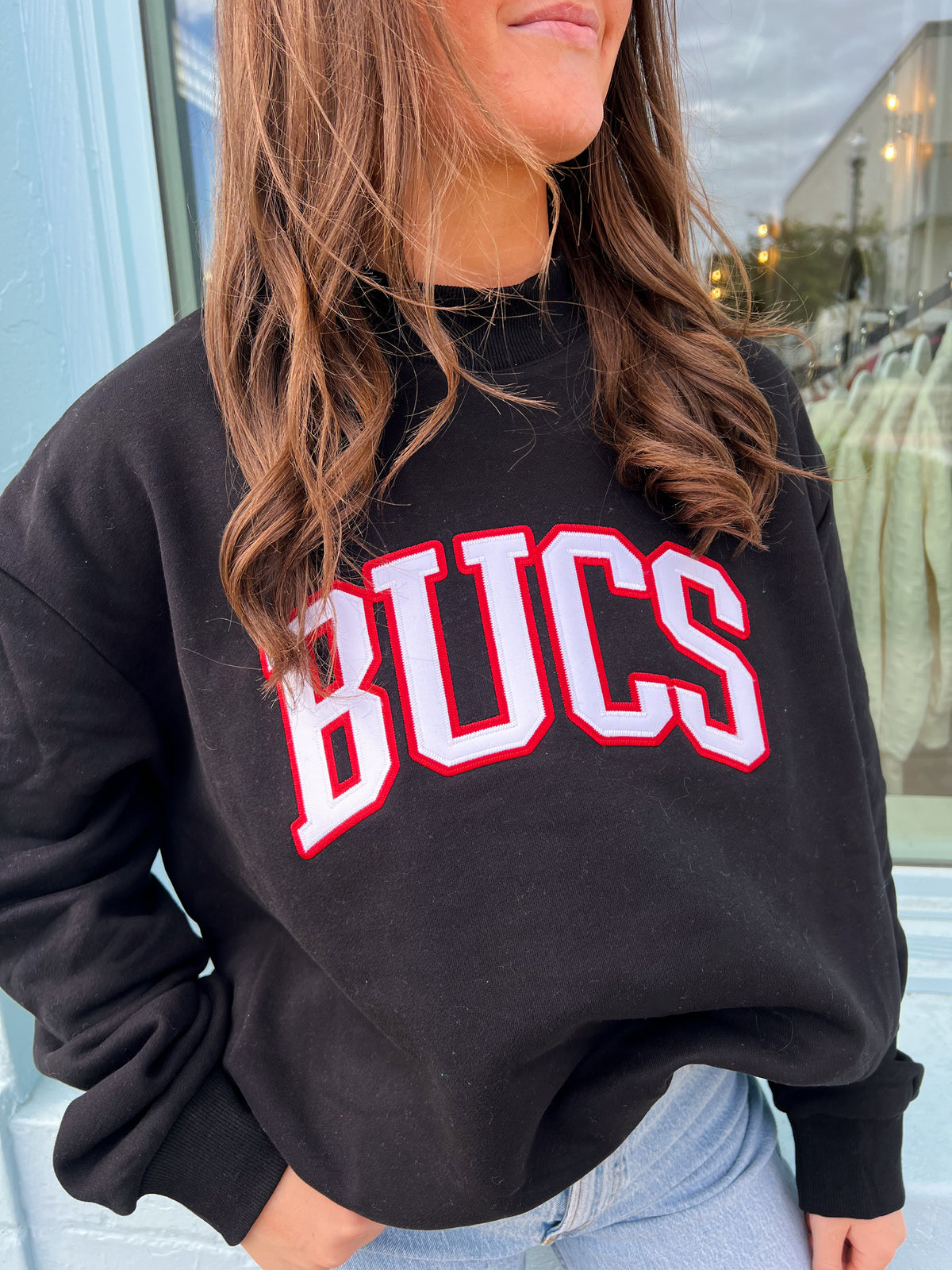Bucs Mock Neck - Black/White