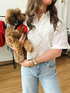 Penelope Flare Sleeve Top - White