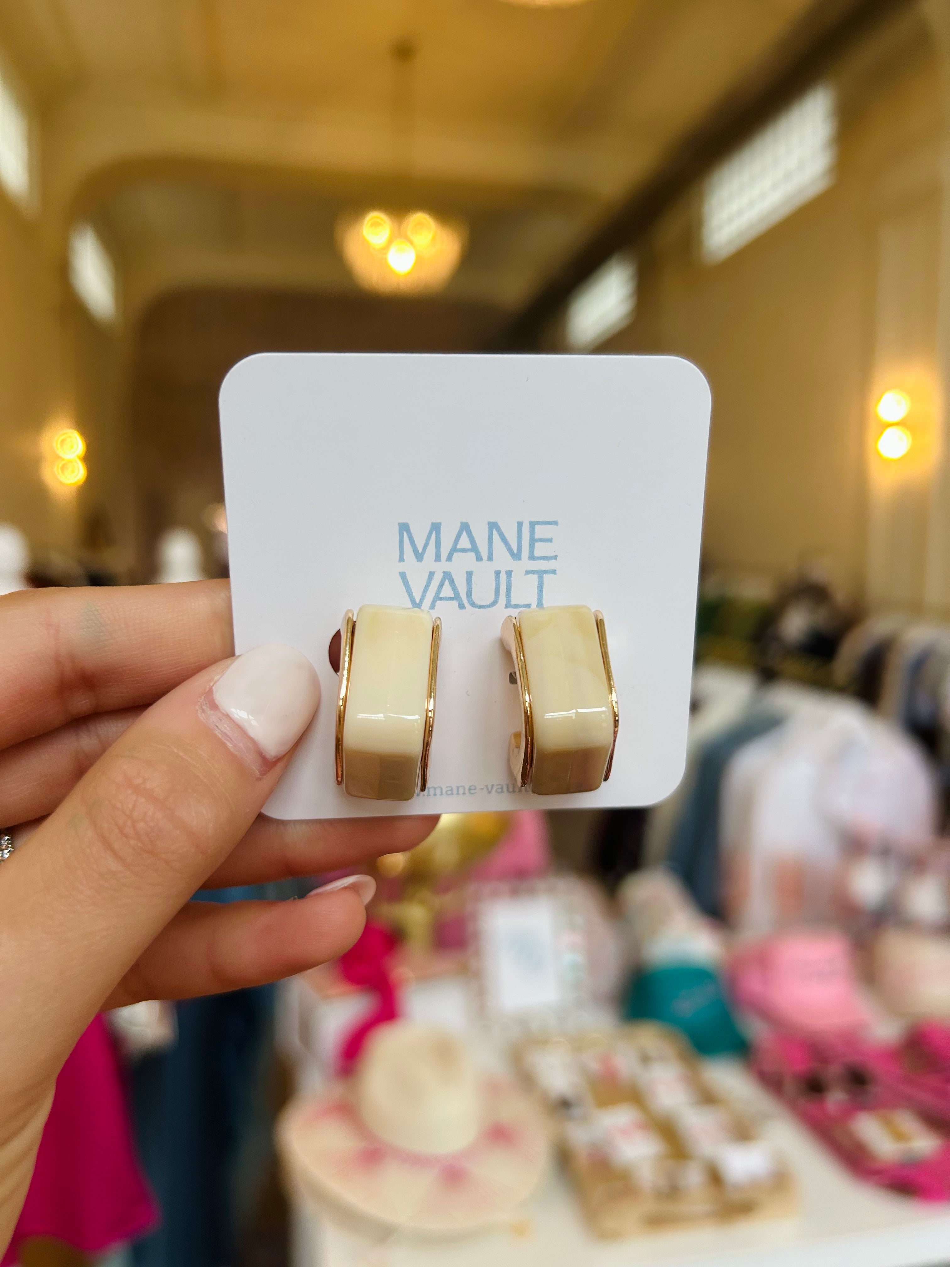 The Nicole Hoops- Ivory