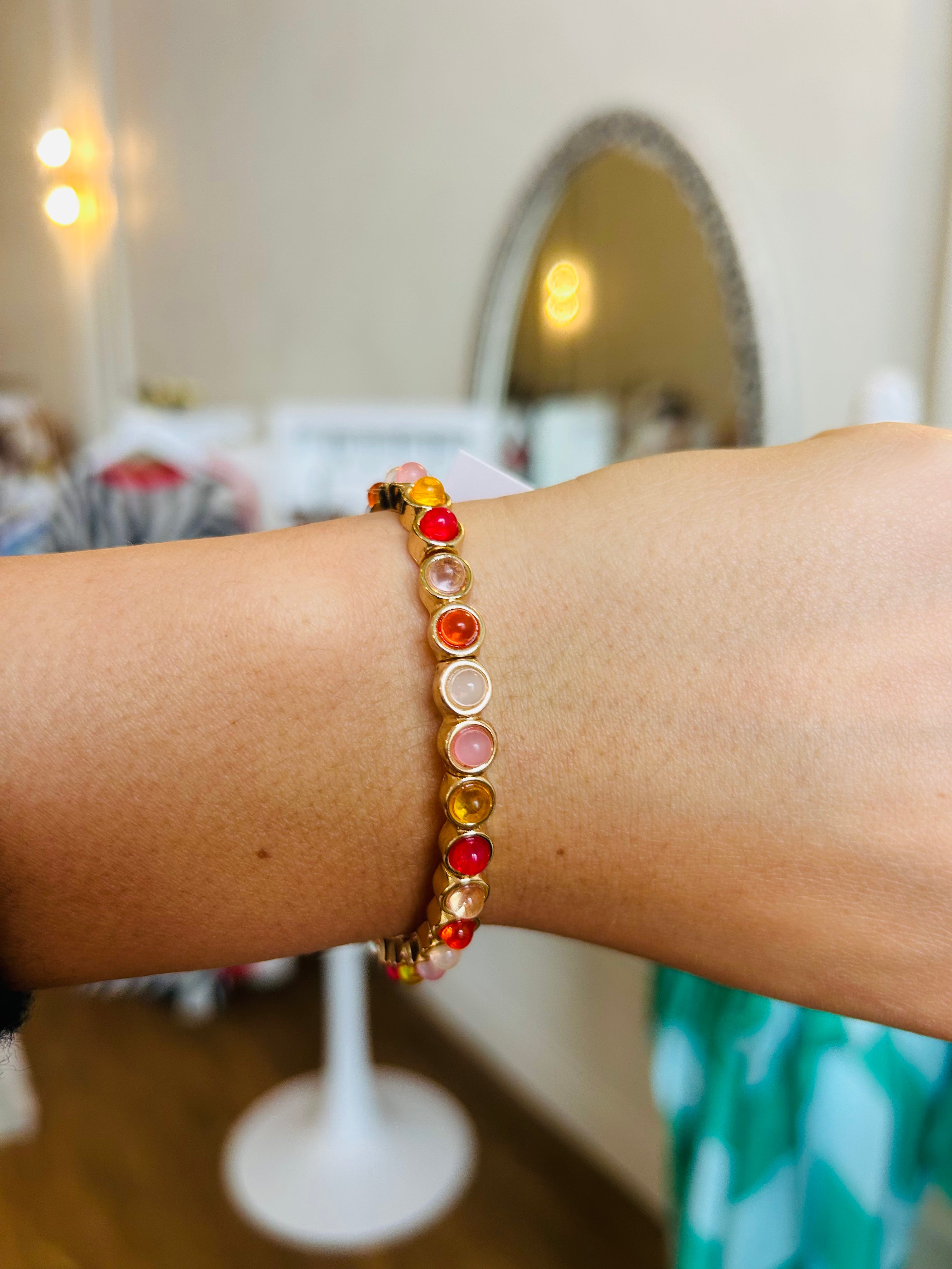 The Hope Stone Bracelet- Multi Pink