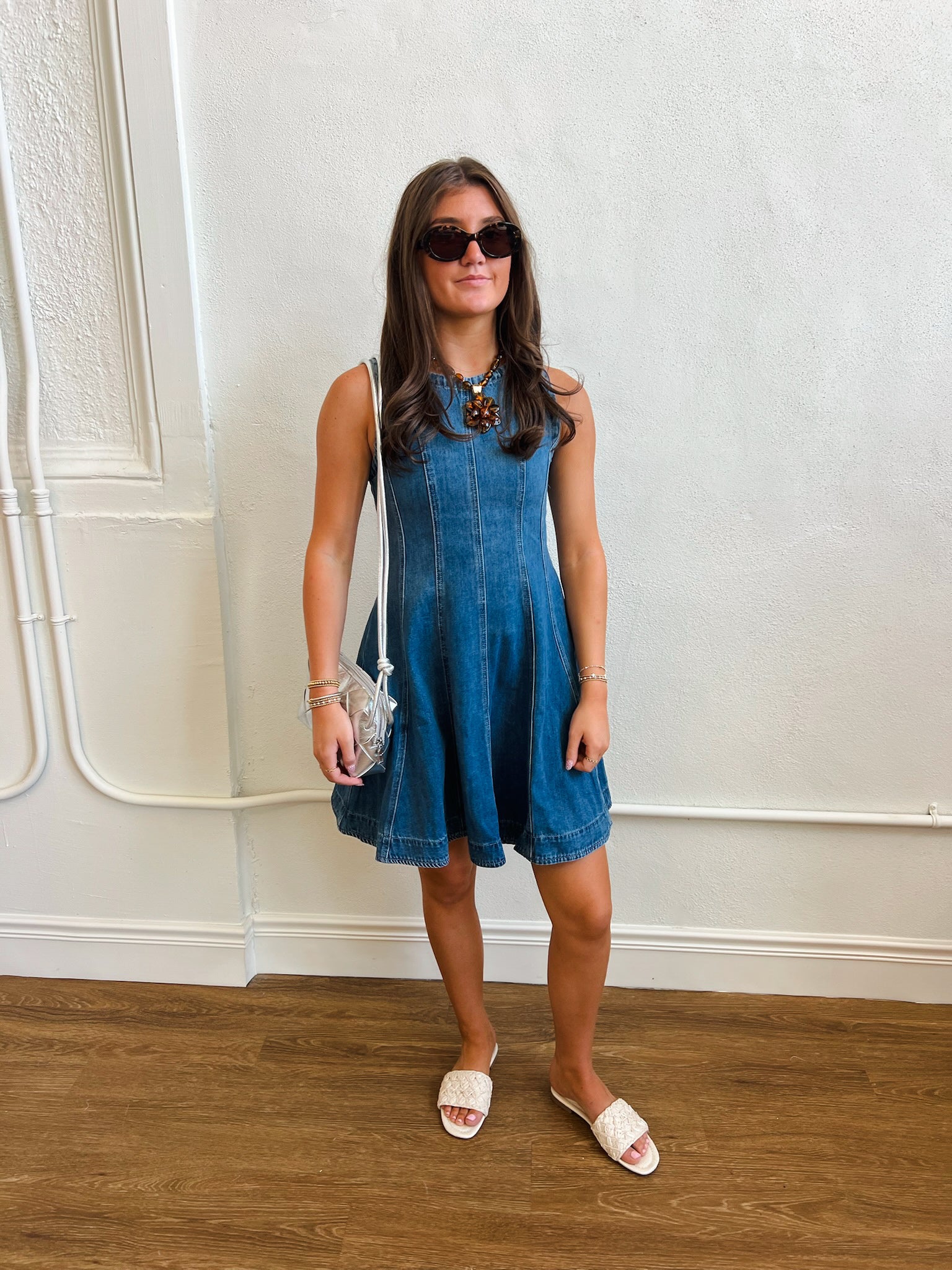 Denim Circle Mini Dress