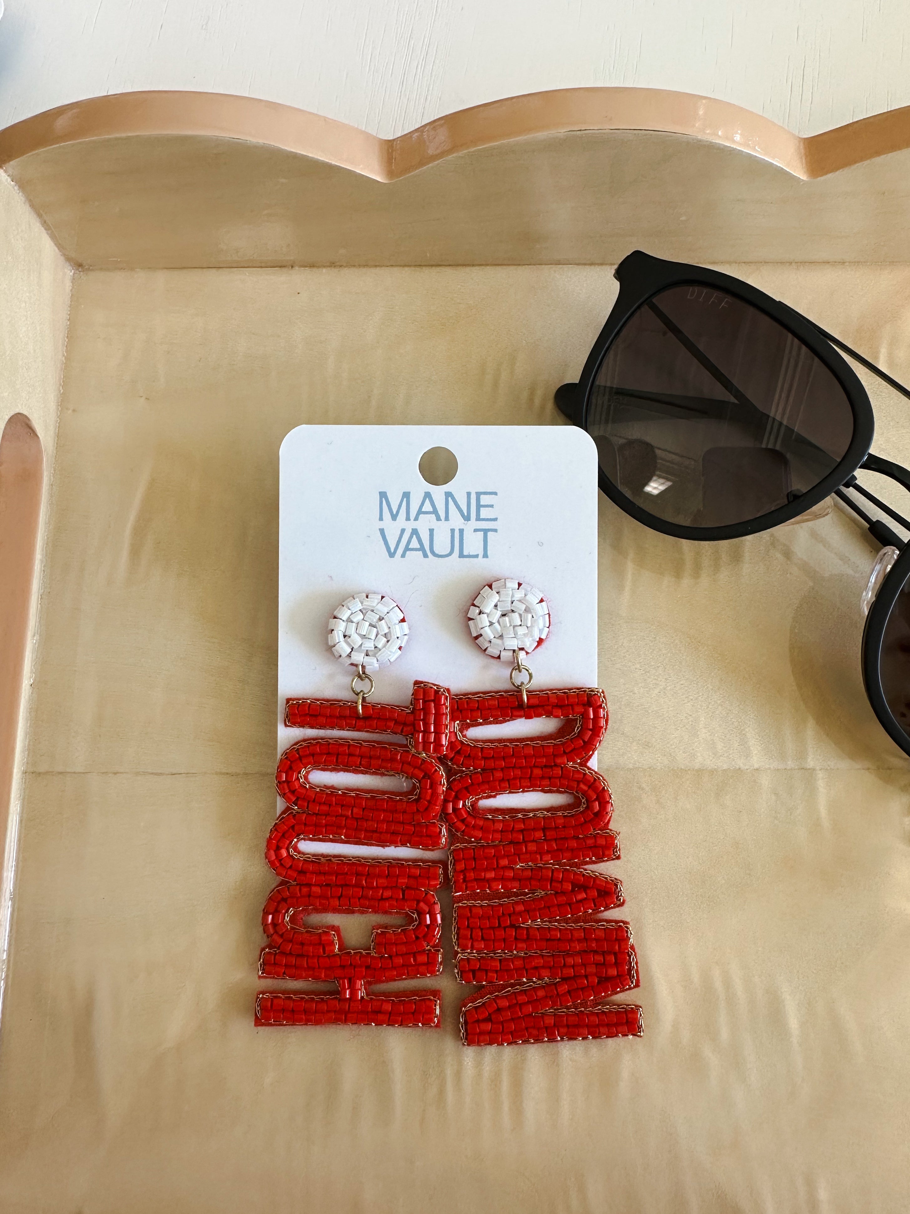 Red Touch Down Earrings