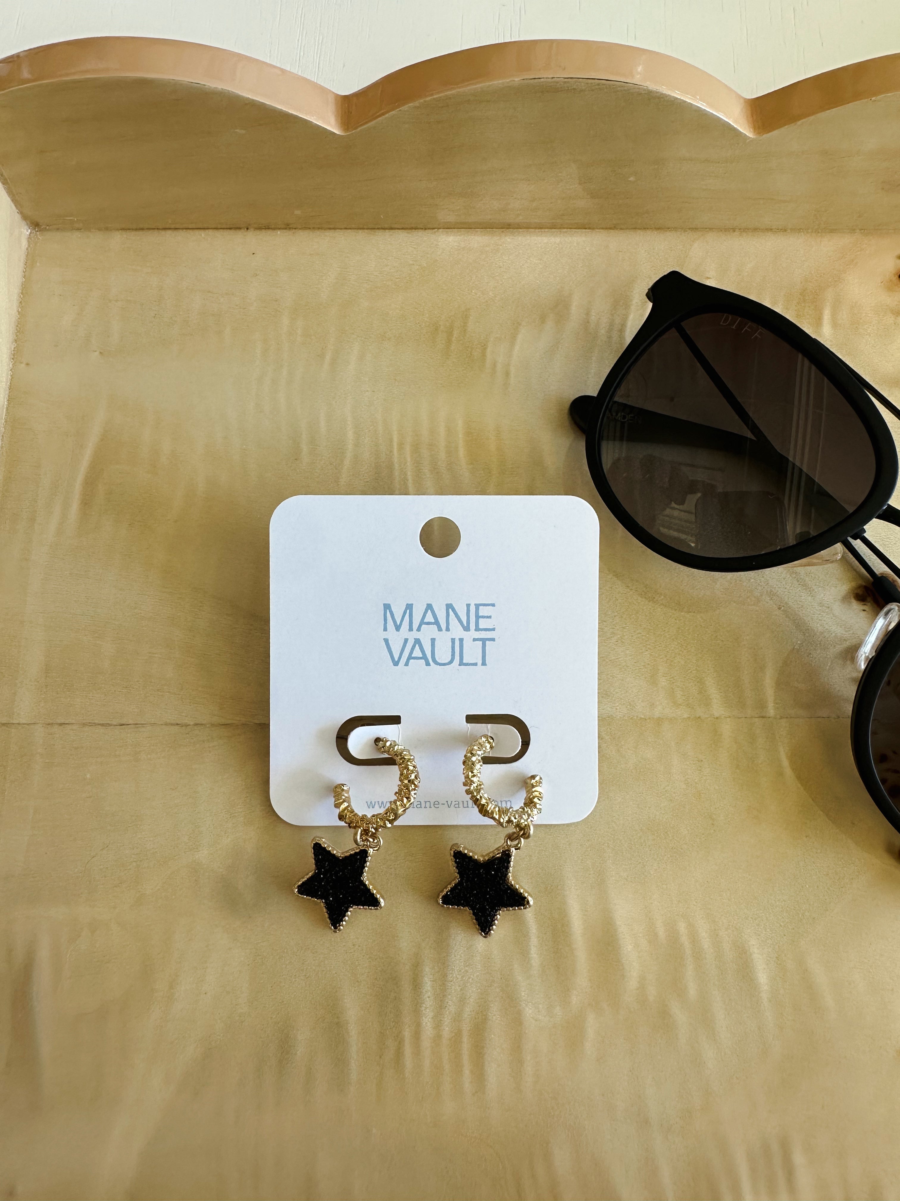 Black Star Earrings