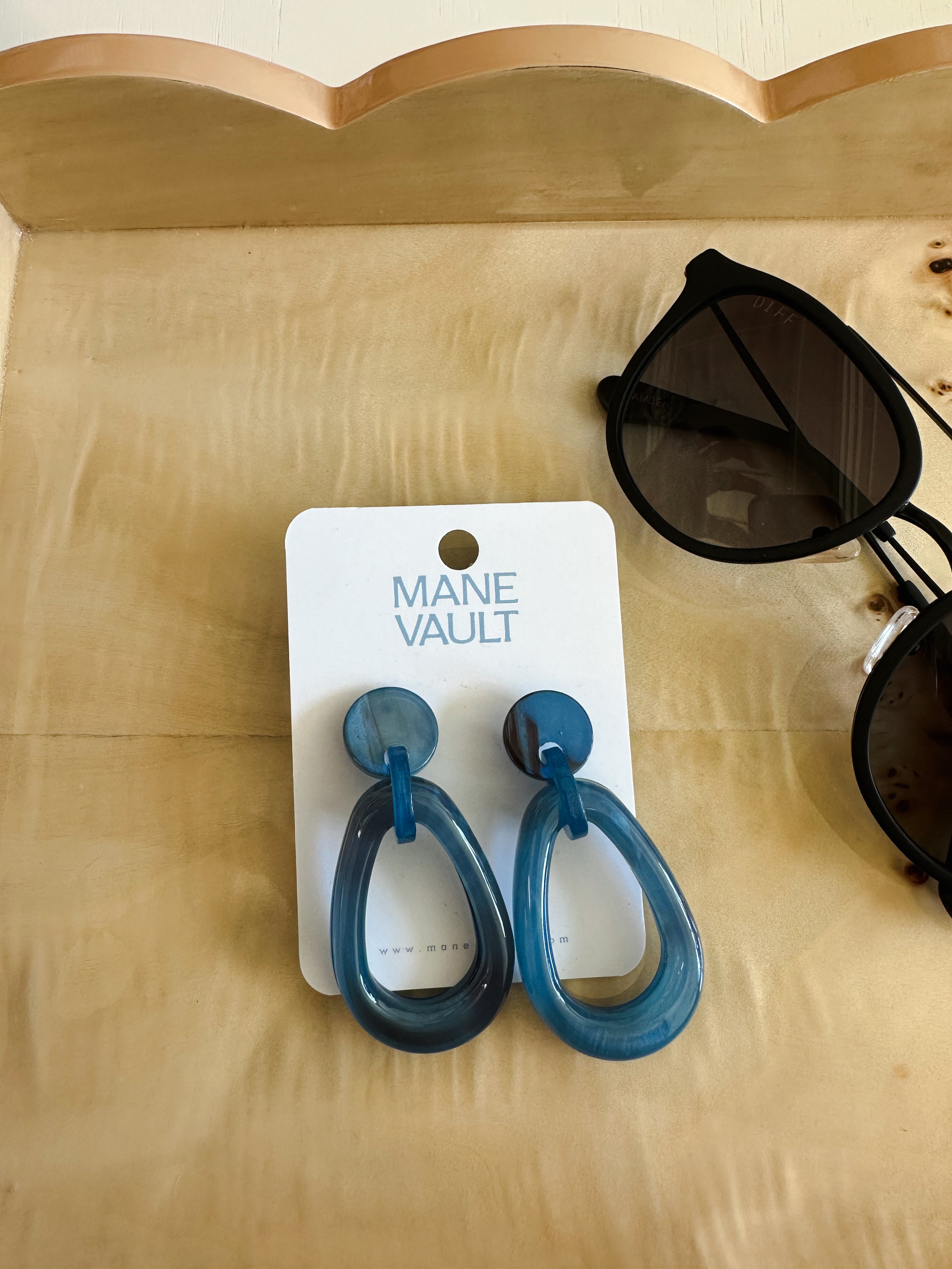Blue Acrylic Earrings