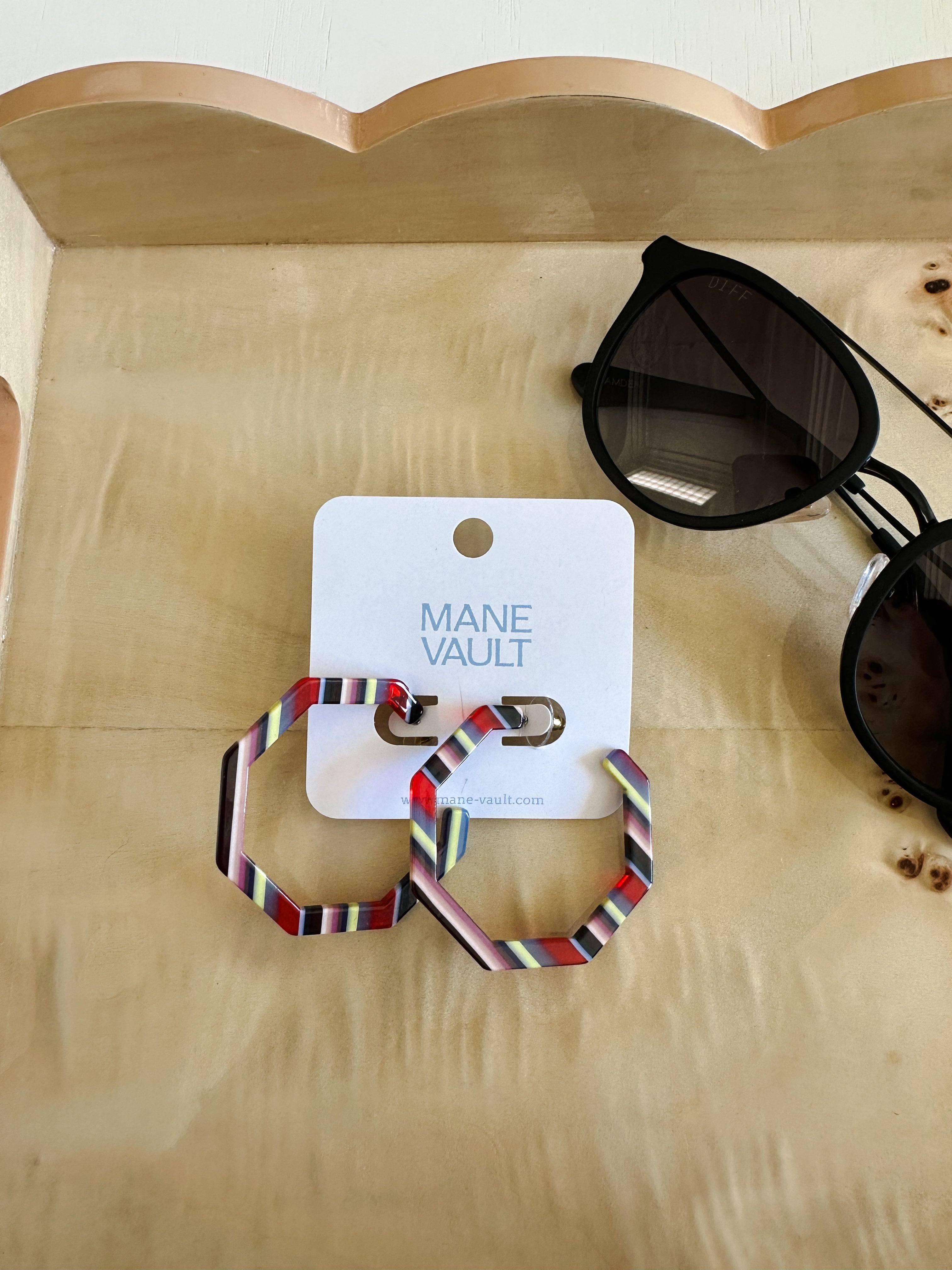 Striped Acrylic Hoops