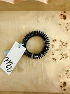 Black Round Disc Bead Bracelet
