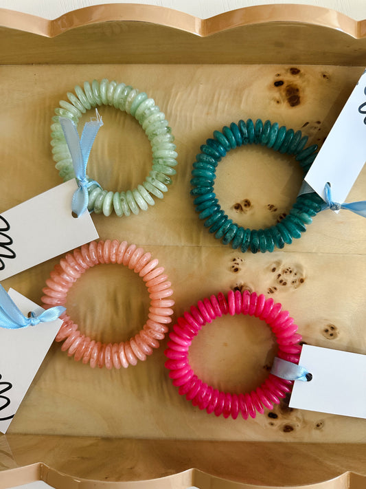 Teal Round Disc Bead Bracelet