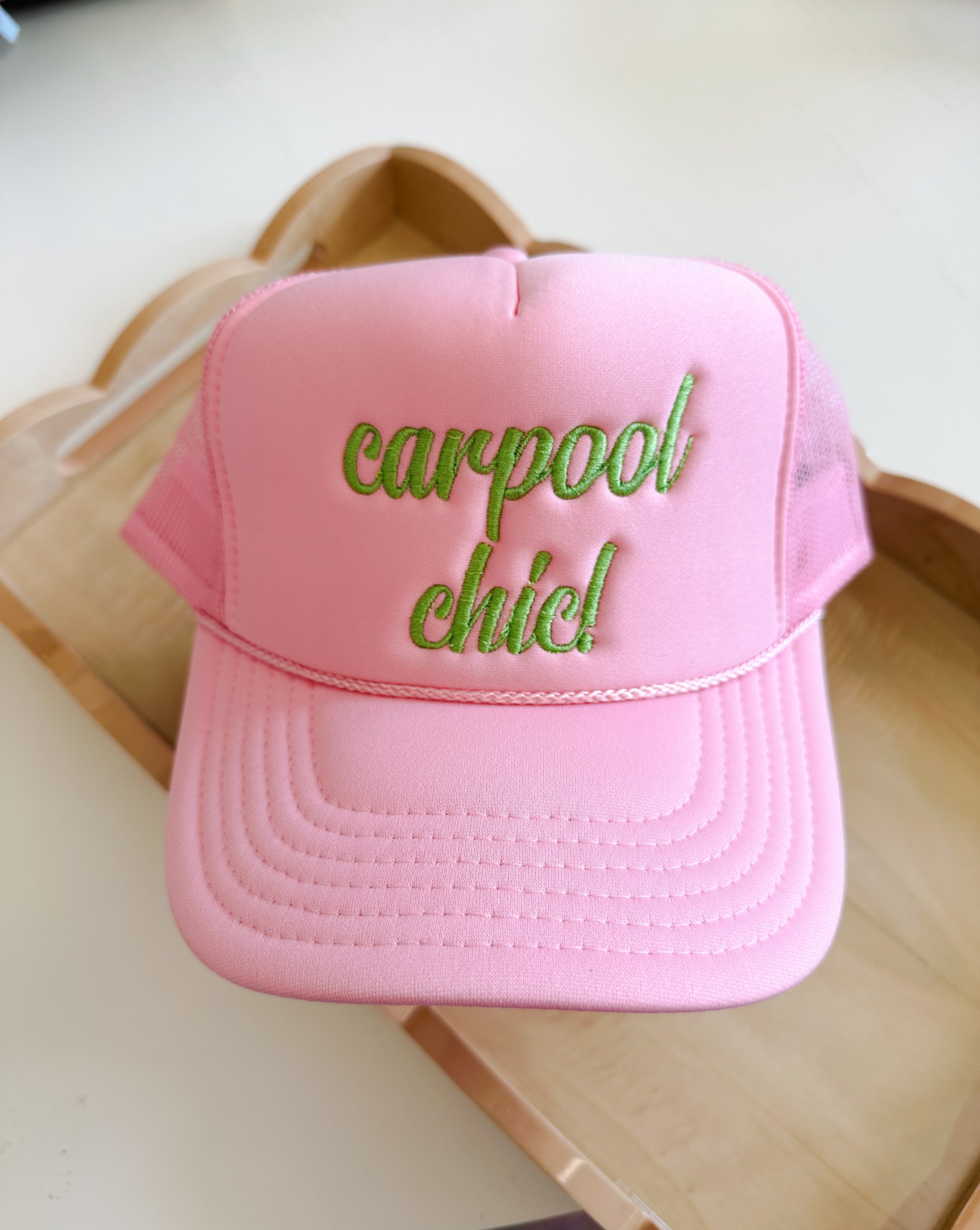 Carpool Chic Hat-pink/fresh green