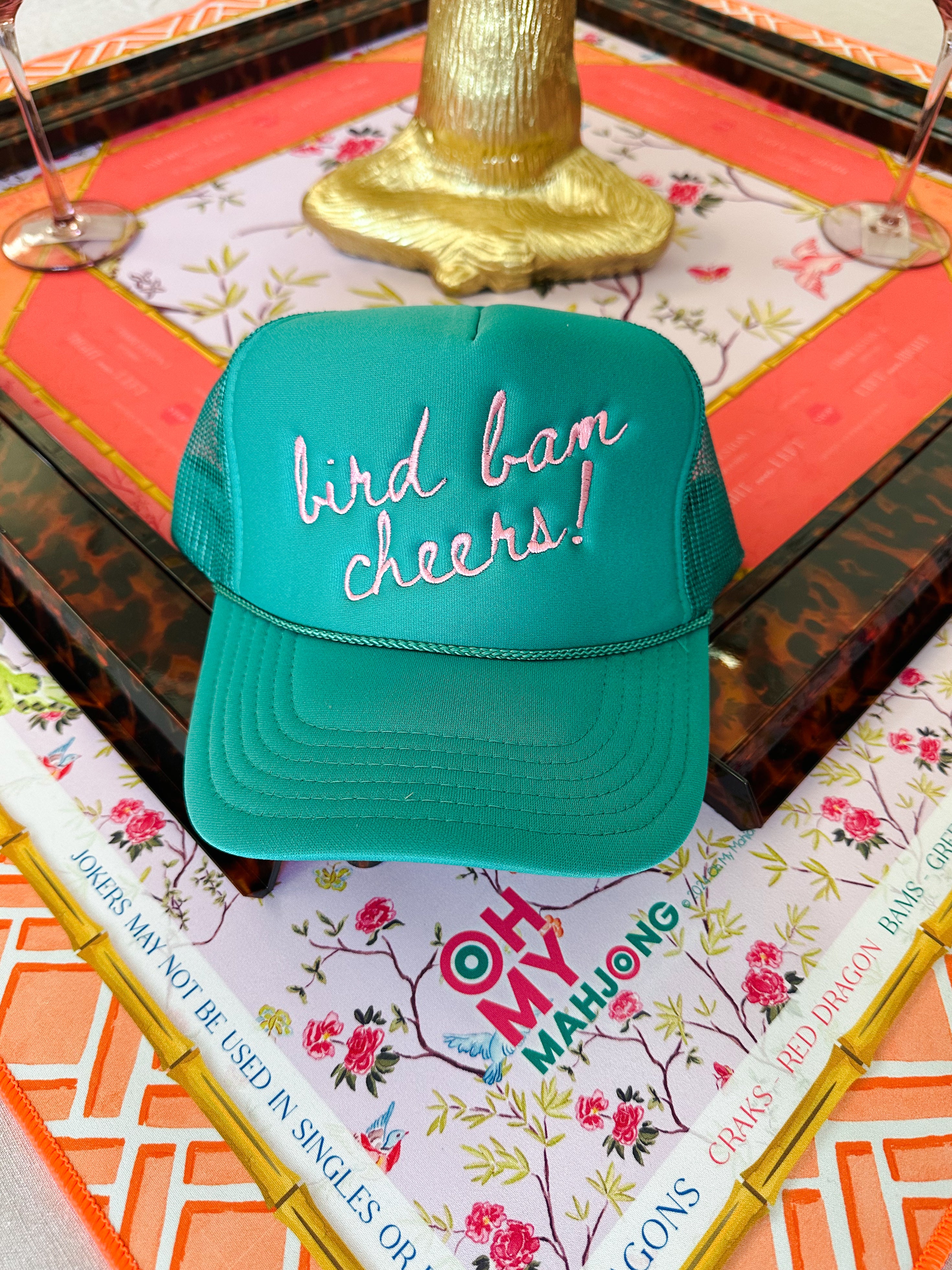 Bird Bam Cheers! Hat-Jade/Pink