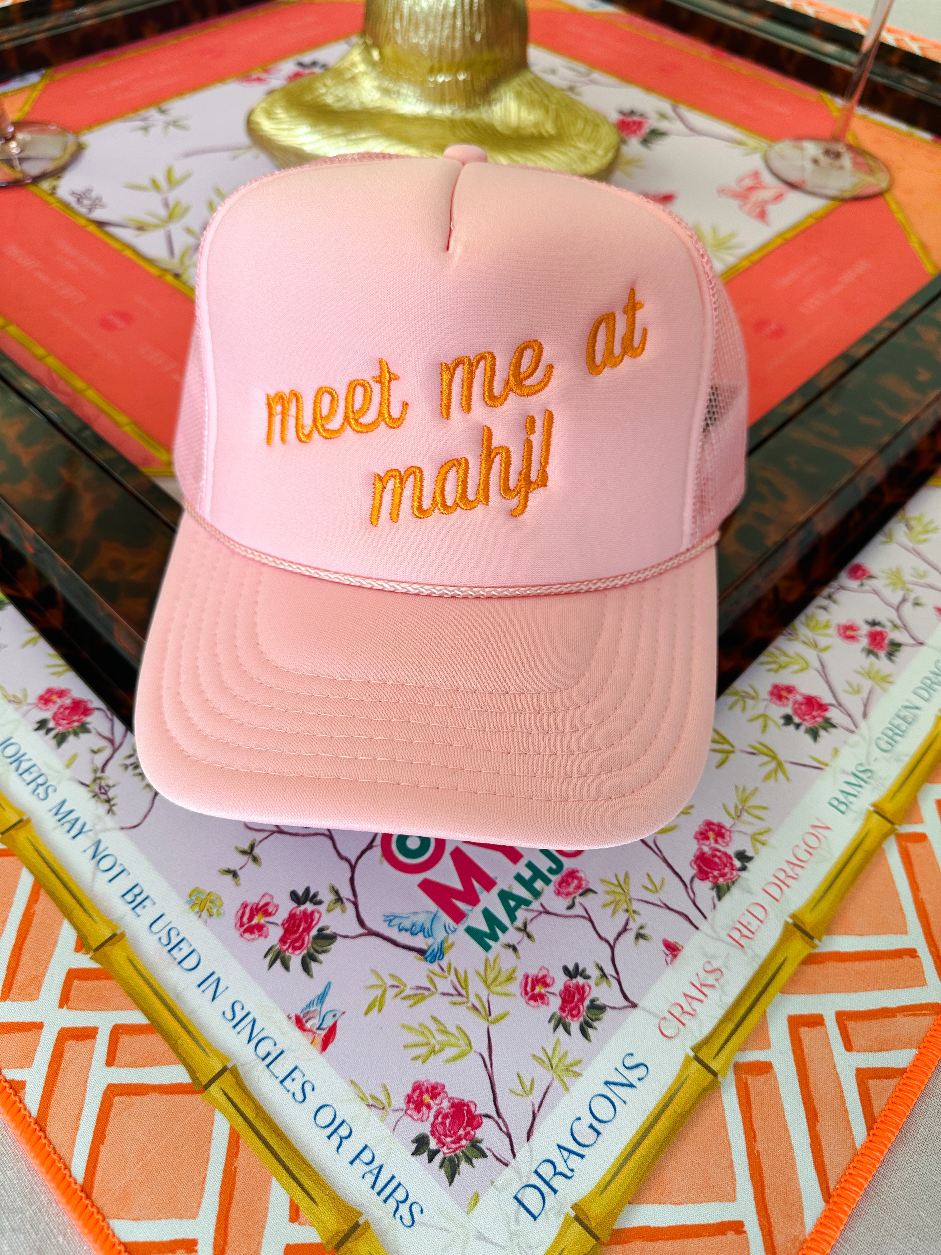 Meet Me at Mahj! Hat-Pink/Tang