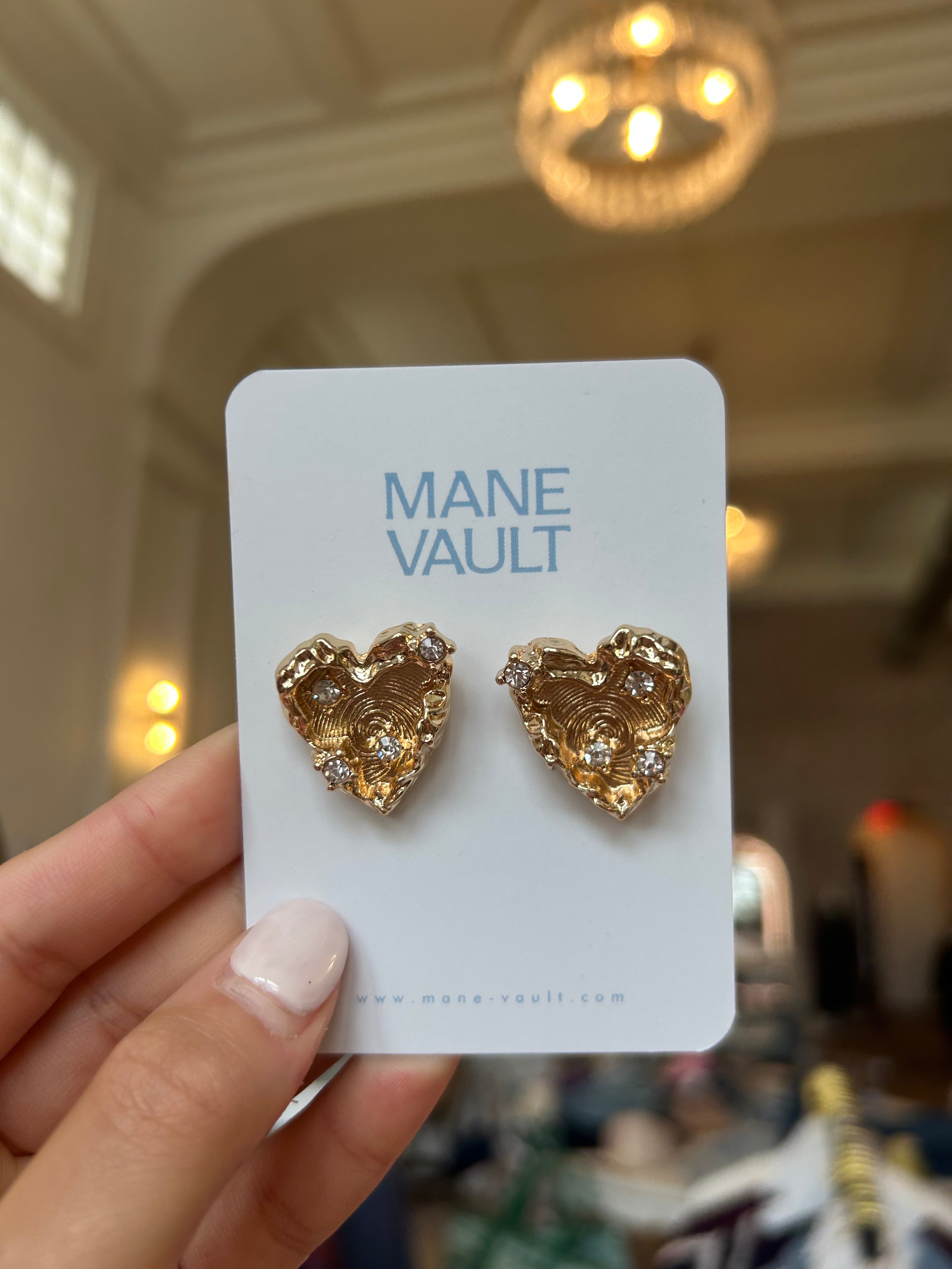 The Brooke Heart Earrings- Gold