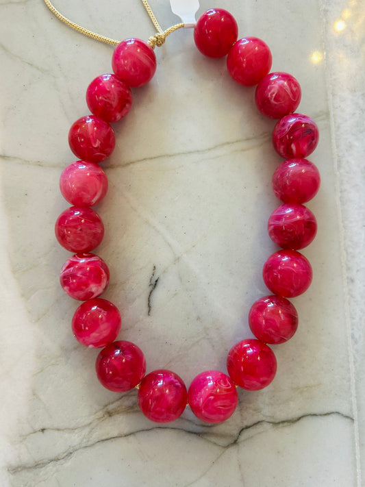 The Jensen Necklace - Fuchsia Marble