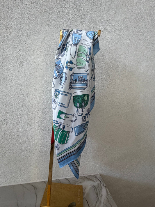 Silky Scarf - Blue/Green