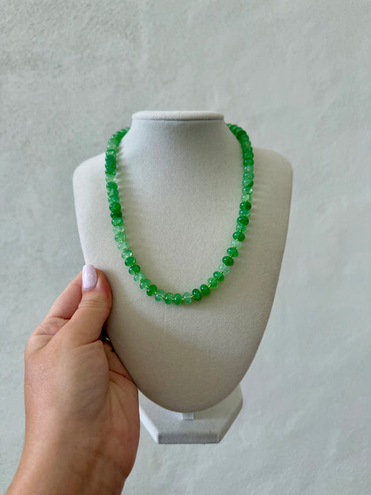 Rondelle Stone Necklace - Green