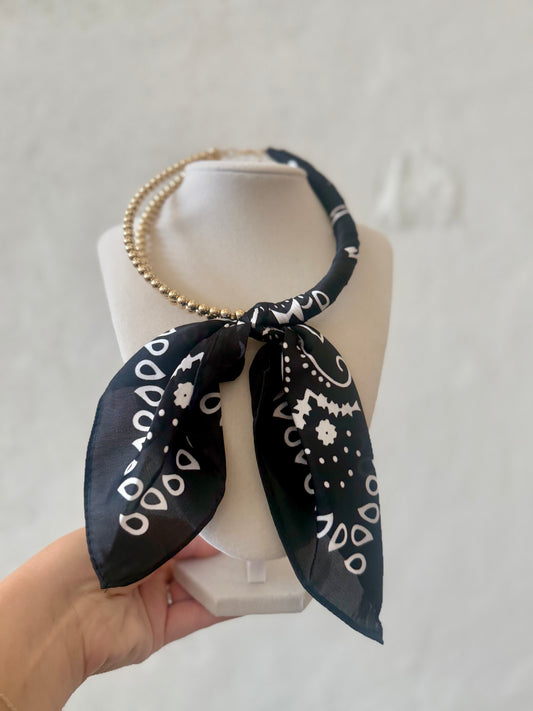 Scarf Collar Necklace- Black