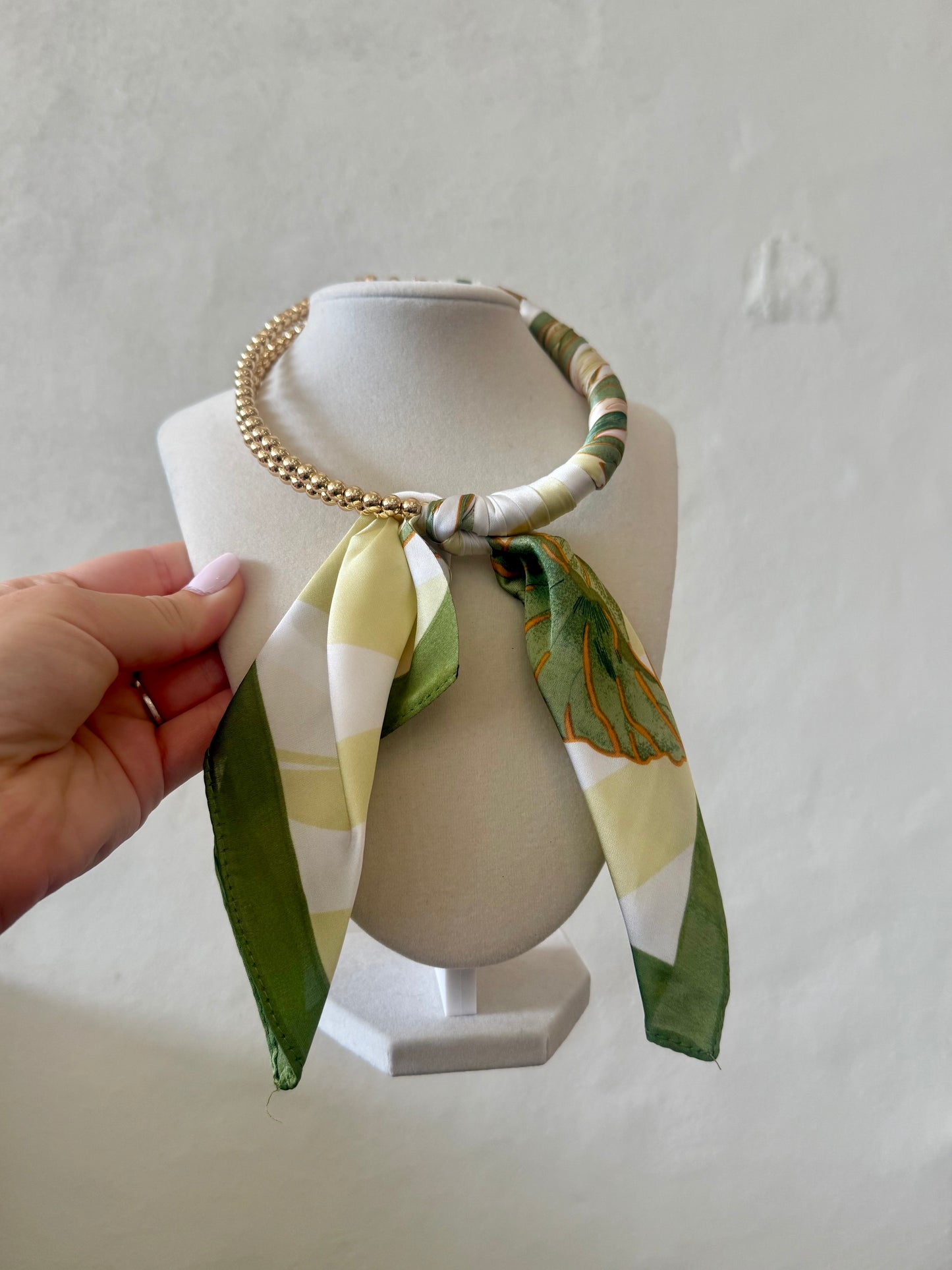 Scarf Collar Necklace- Green