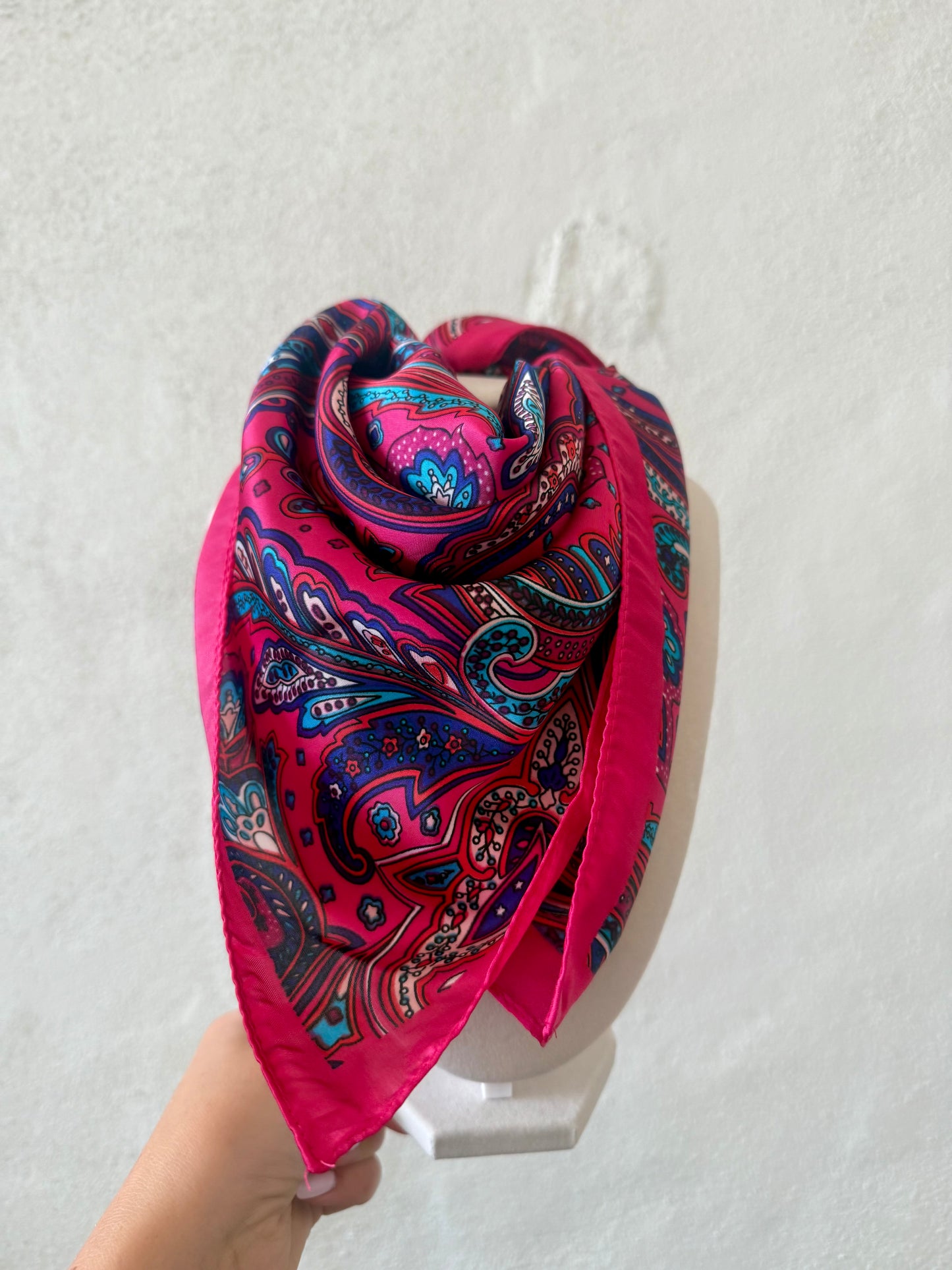 Silky Scarf- Paisley/ Fuchsia