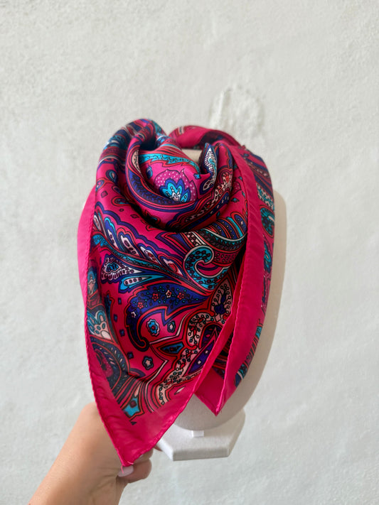 Silky Scarf- Paisley/ Fuchsia