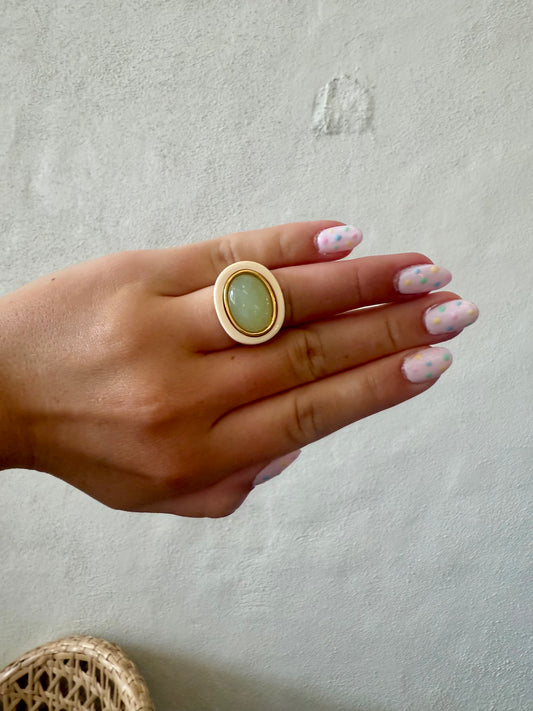 Lucas Jack Ivory Resin Aquamarine Quartz