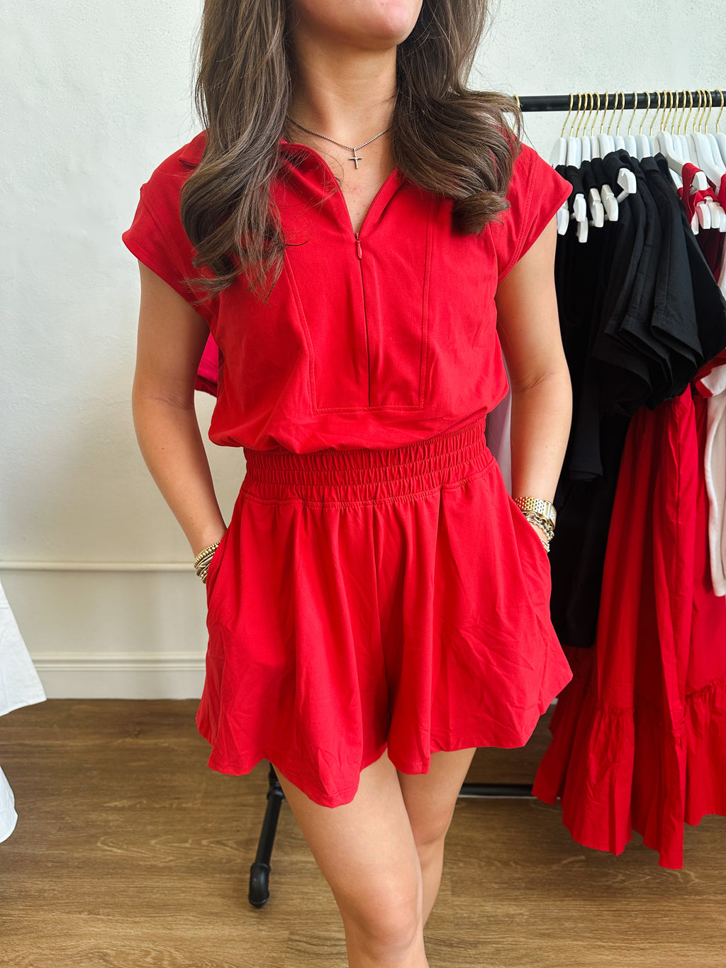 Red Tennis Romper