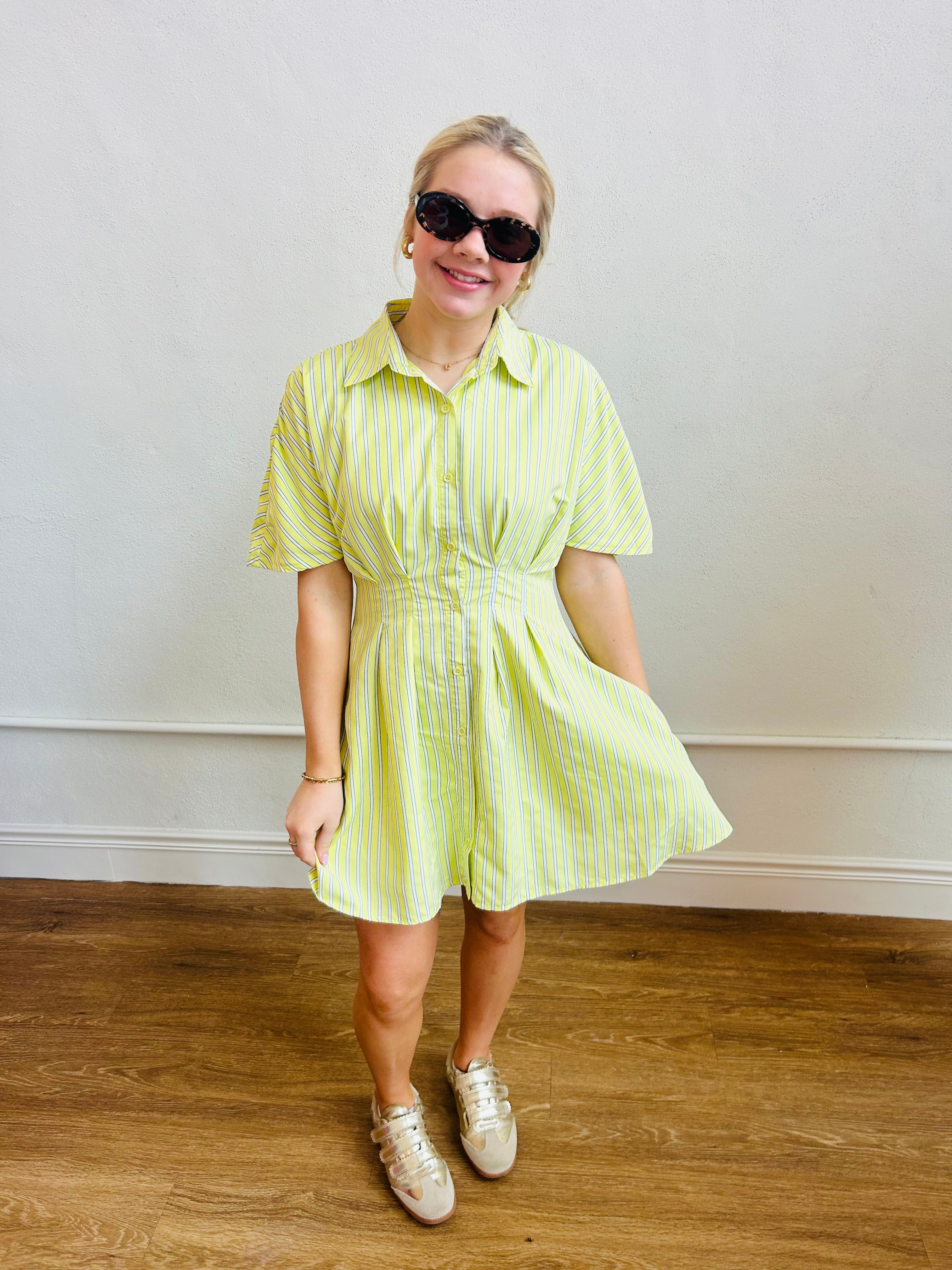 The Robin Belted Dress- Yellow