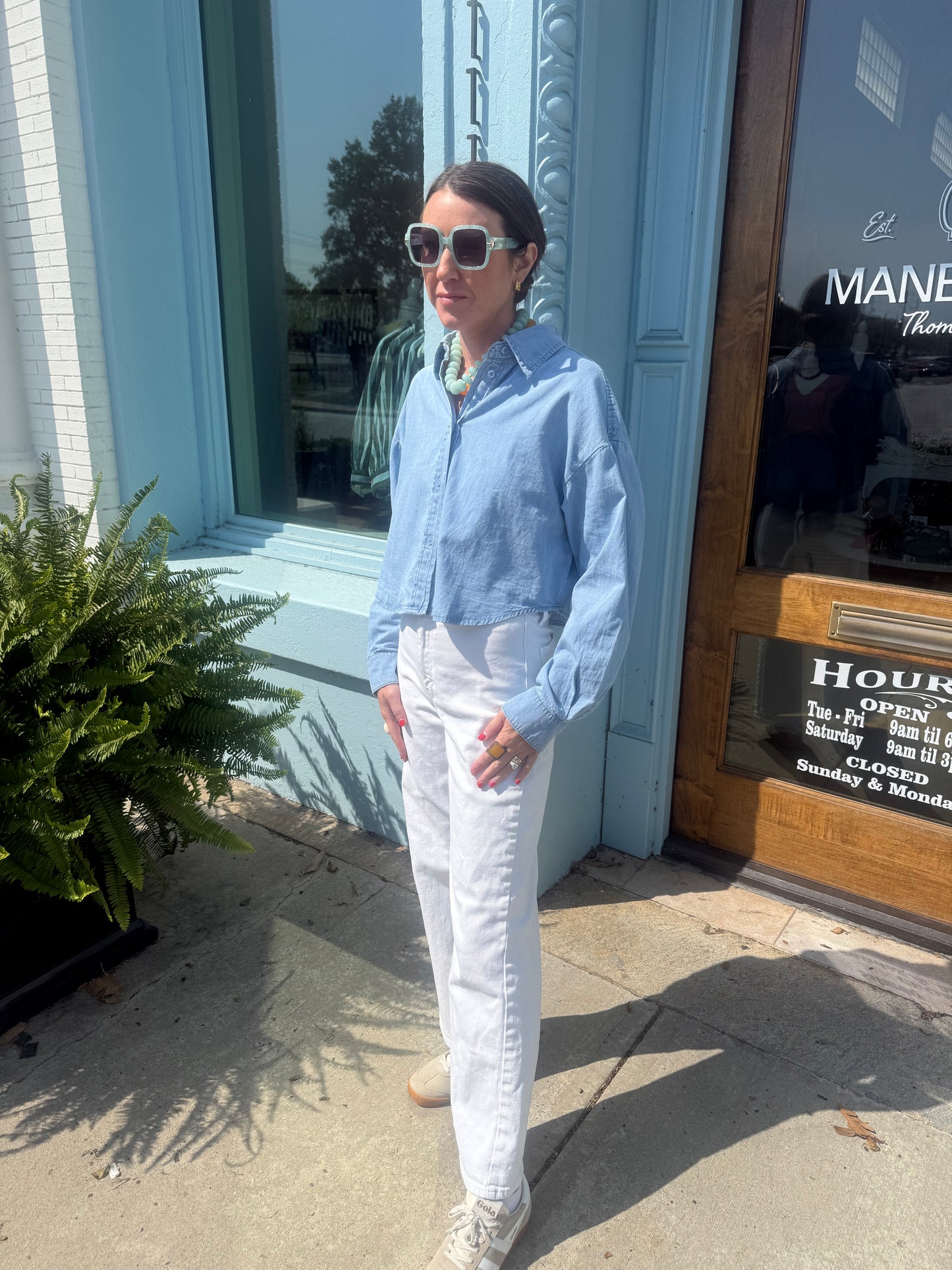 Chambray Denim Top