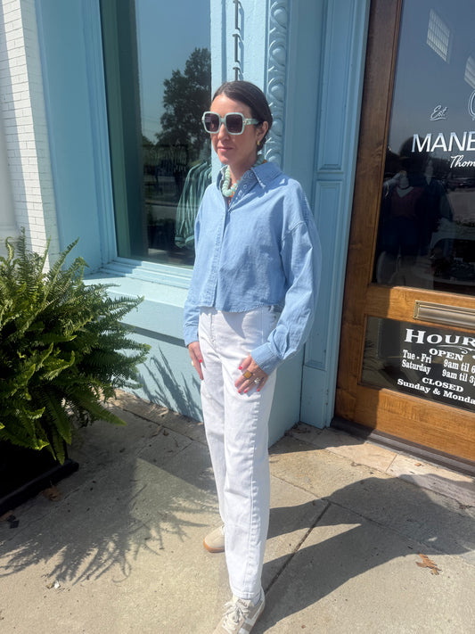 Chambray Denim Top