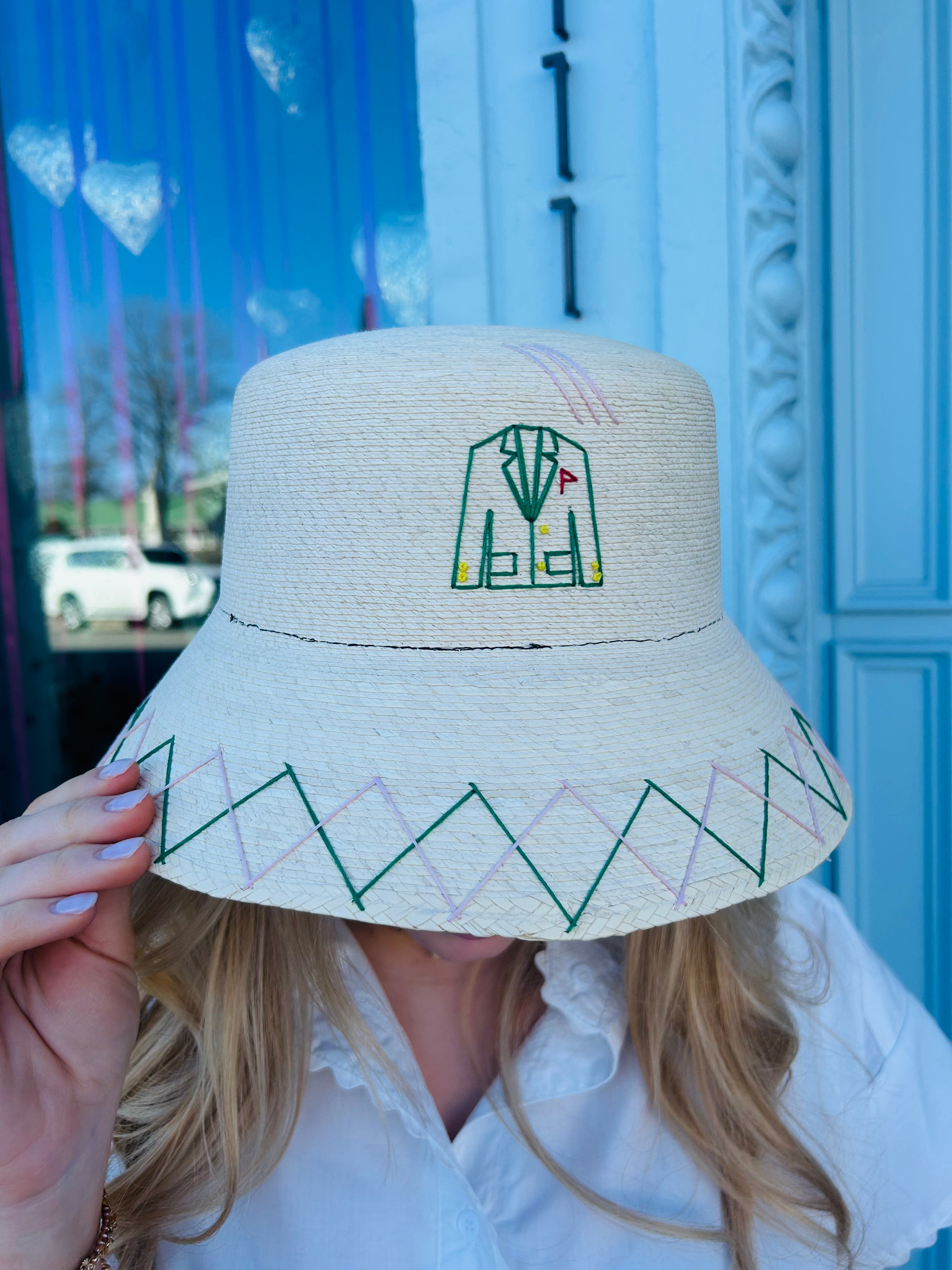 Green Jacket Bucket Hat - White Palm