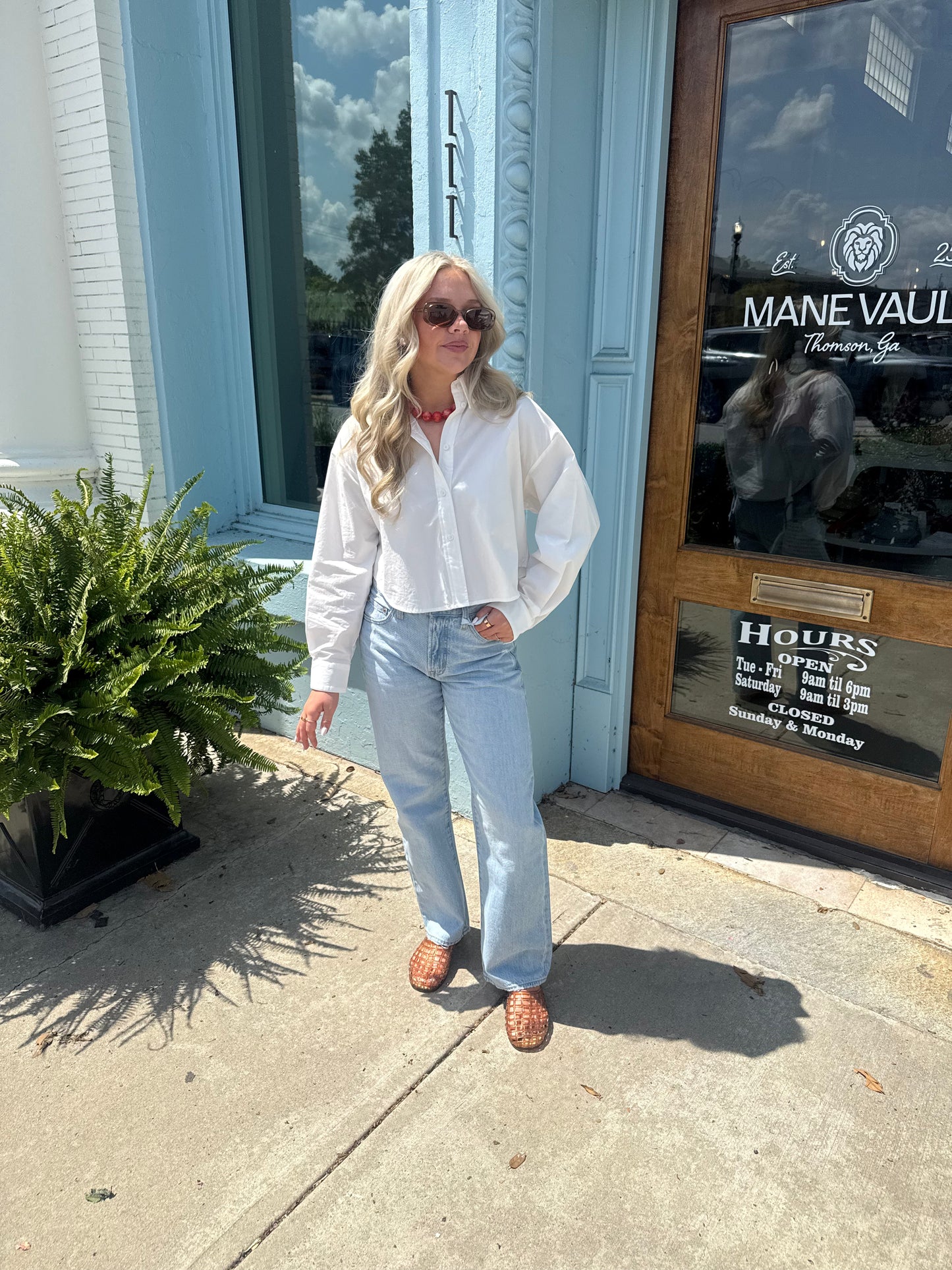 Solid Poplin Top