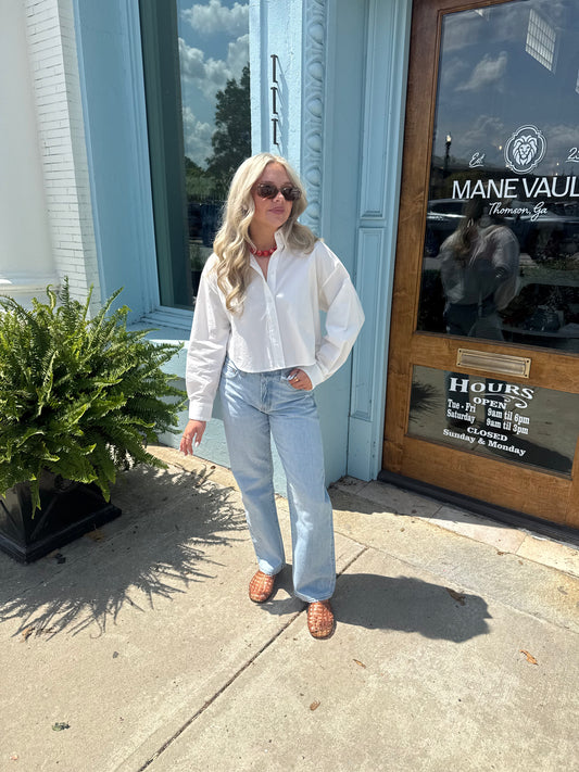 Solid Poplin Top