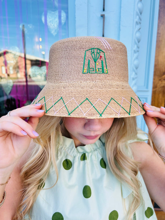 Green Jacket Bucket Hat - Natural Palm