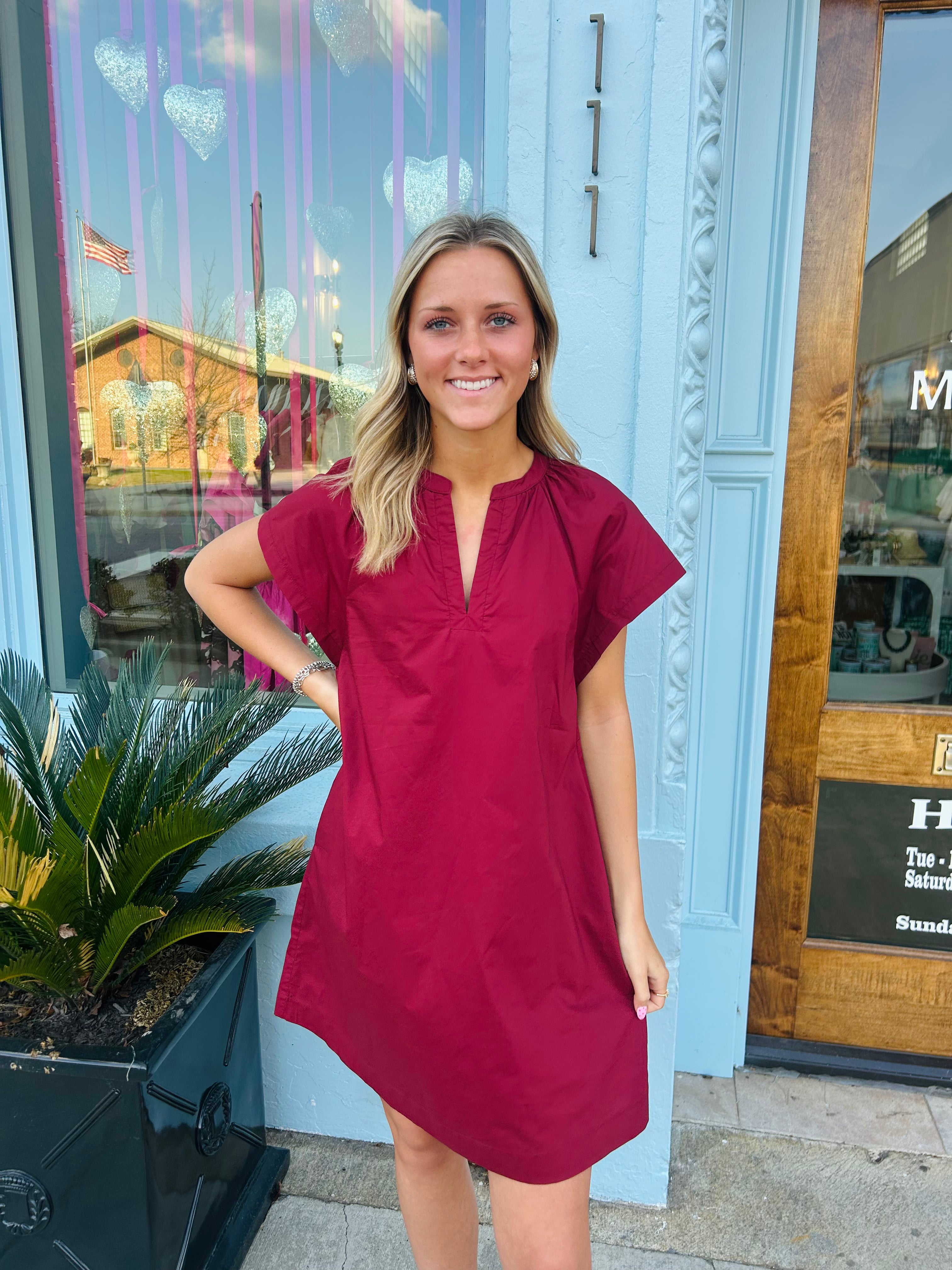 The Lottie Maroon Dress