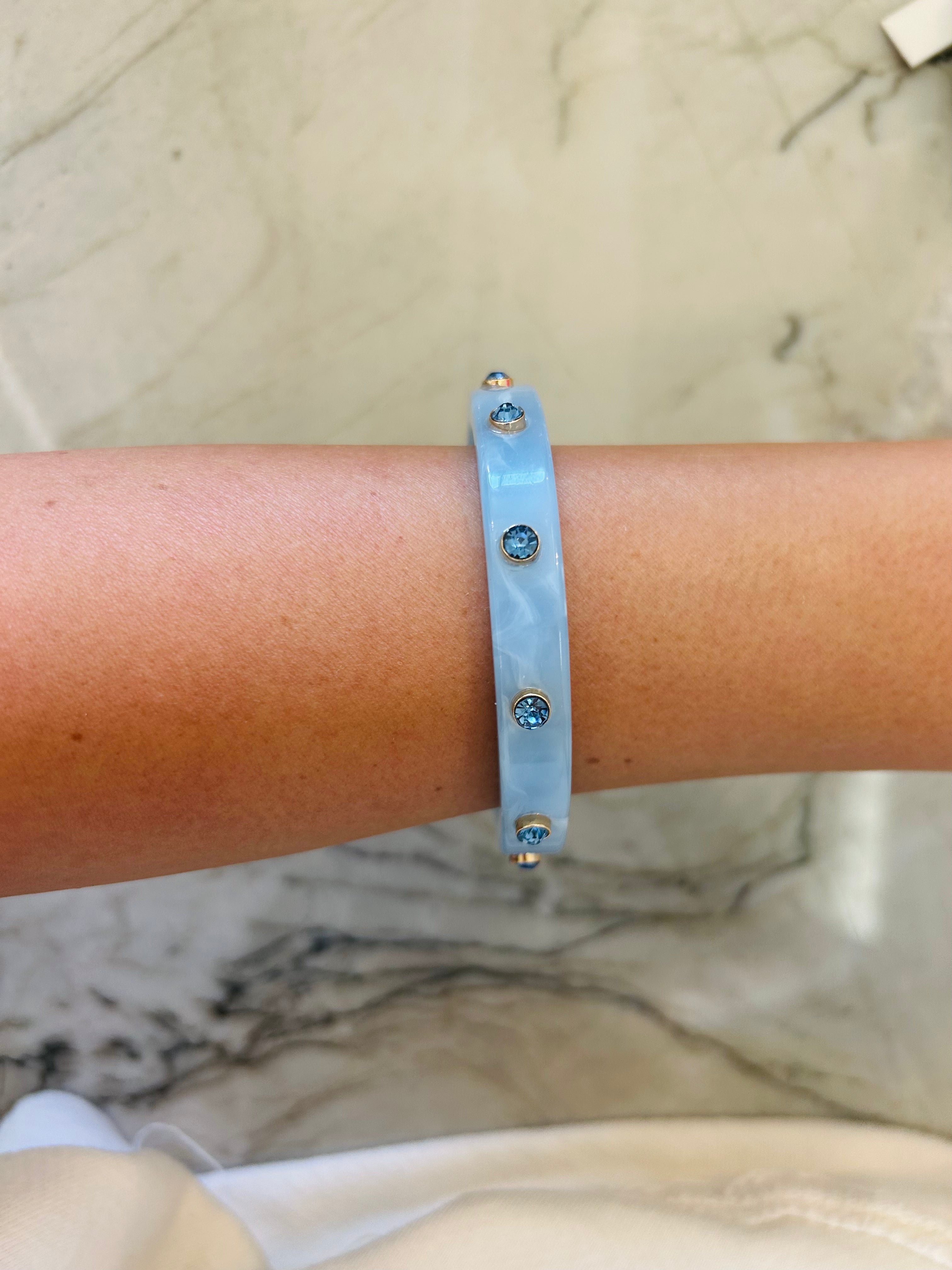The Crystal Bangle Bracelet- Light Blue