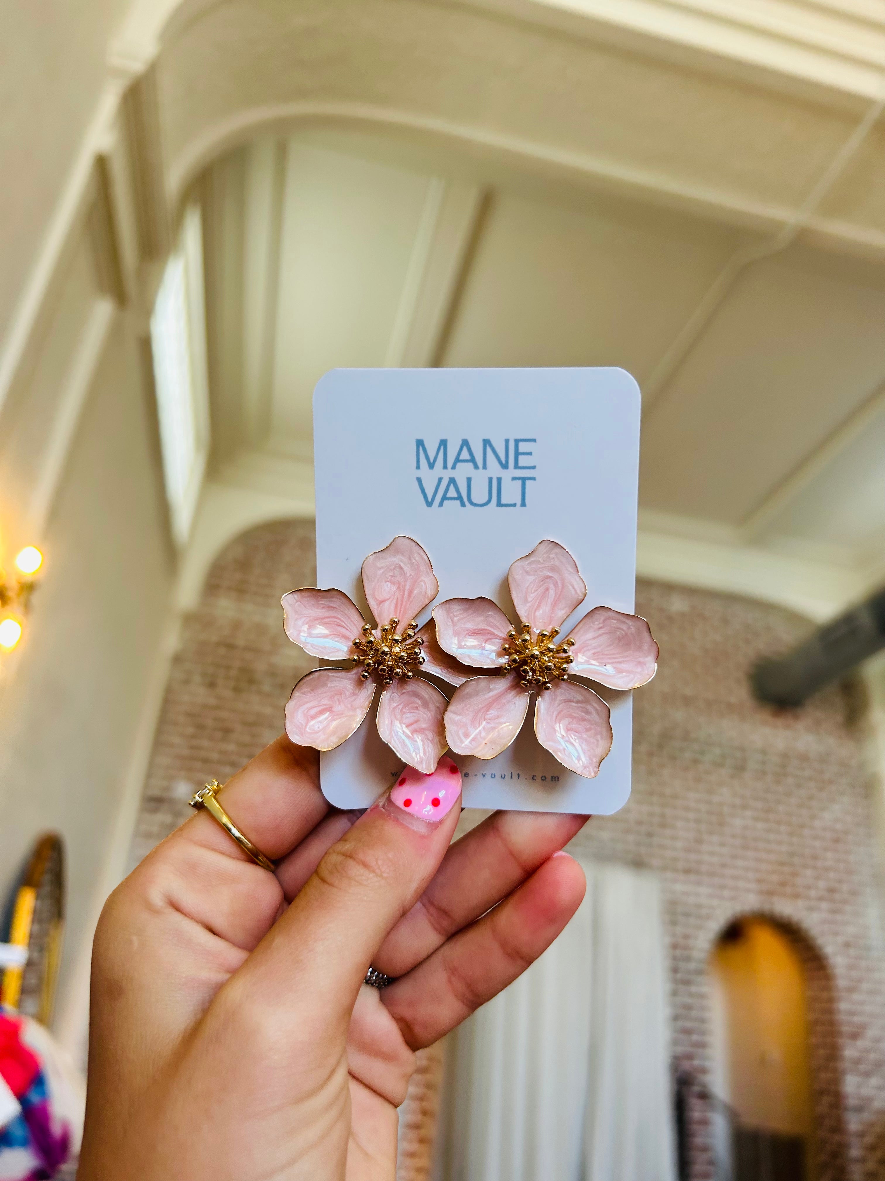 The Flower Earrings- Light pInk