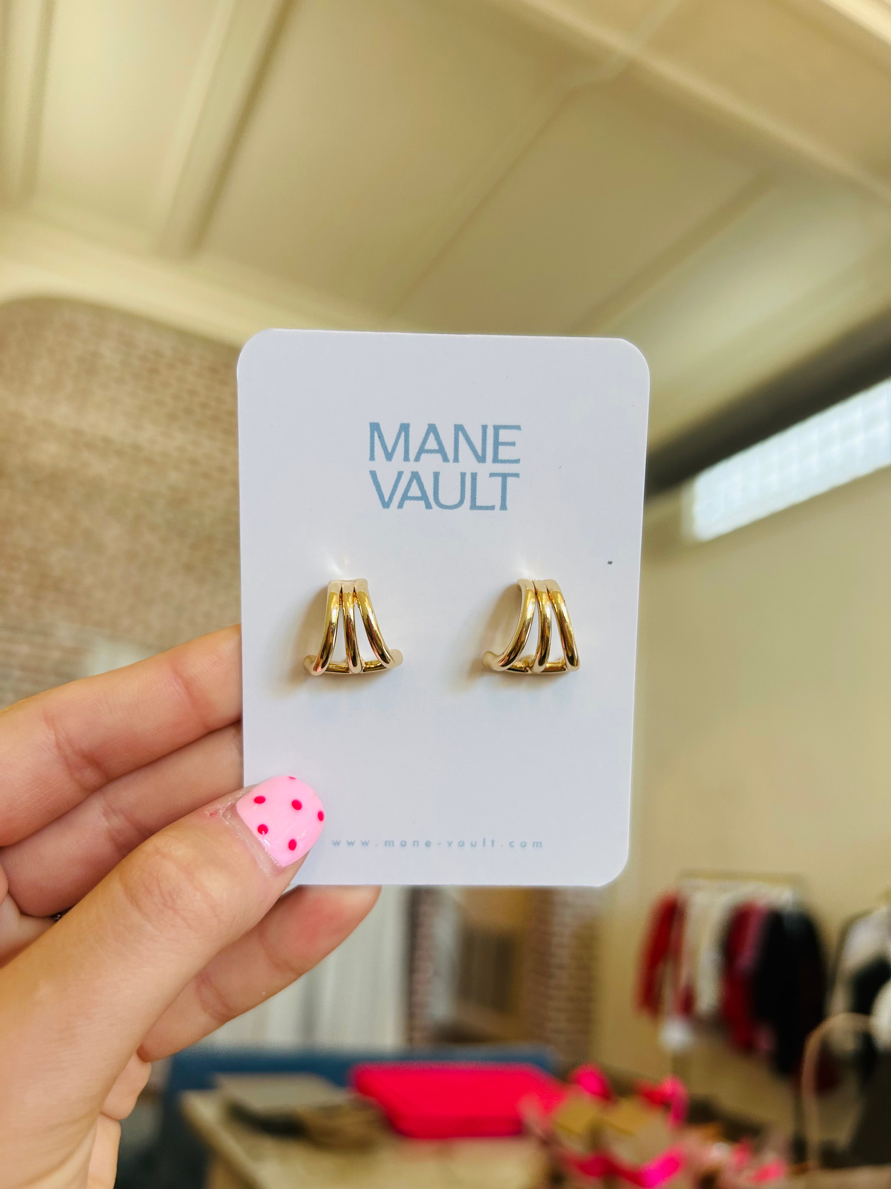 The Three Layered Half Hoops- Gold