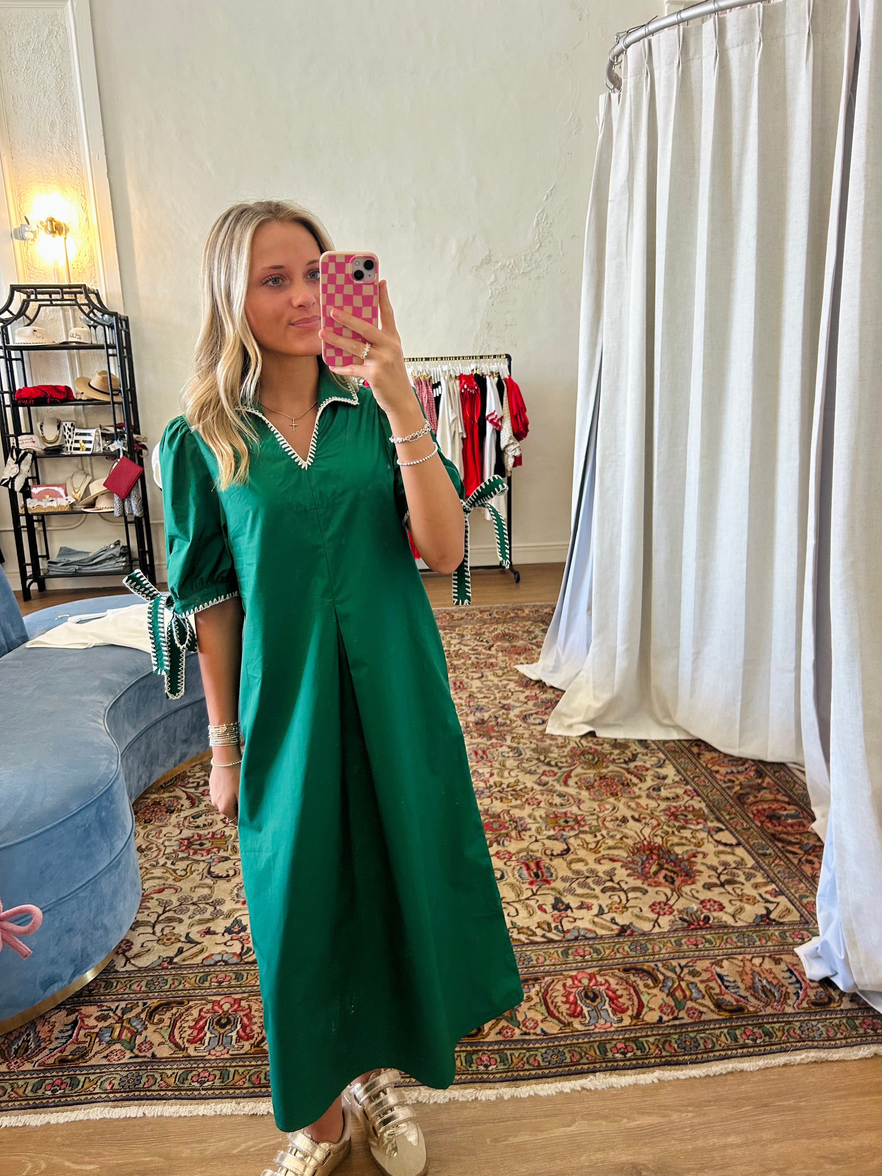 The Sawyer Midi Dress- Green