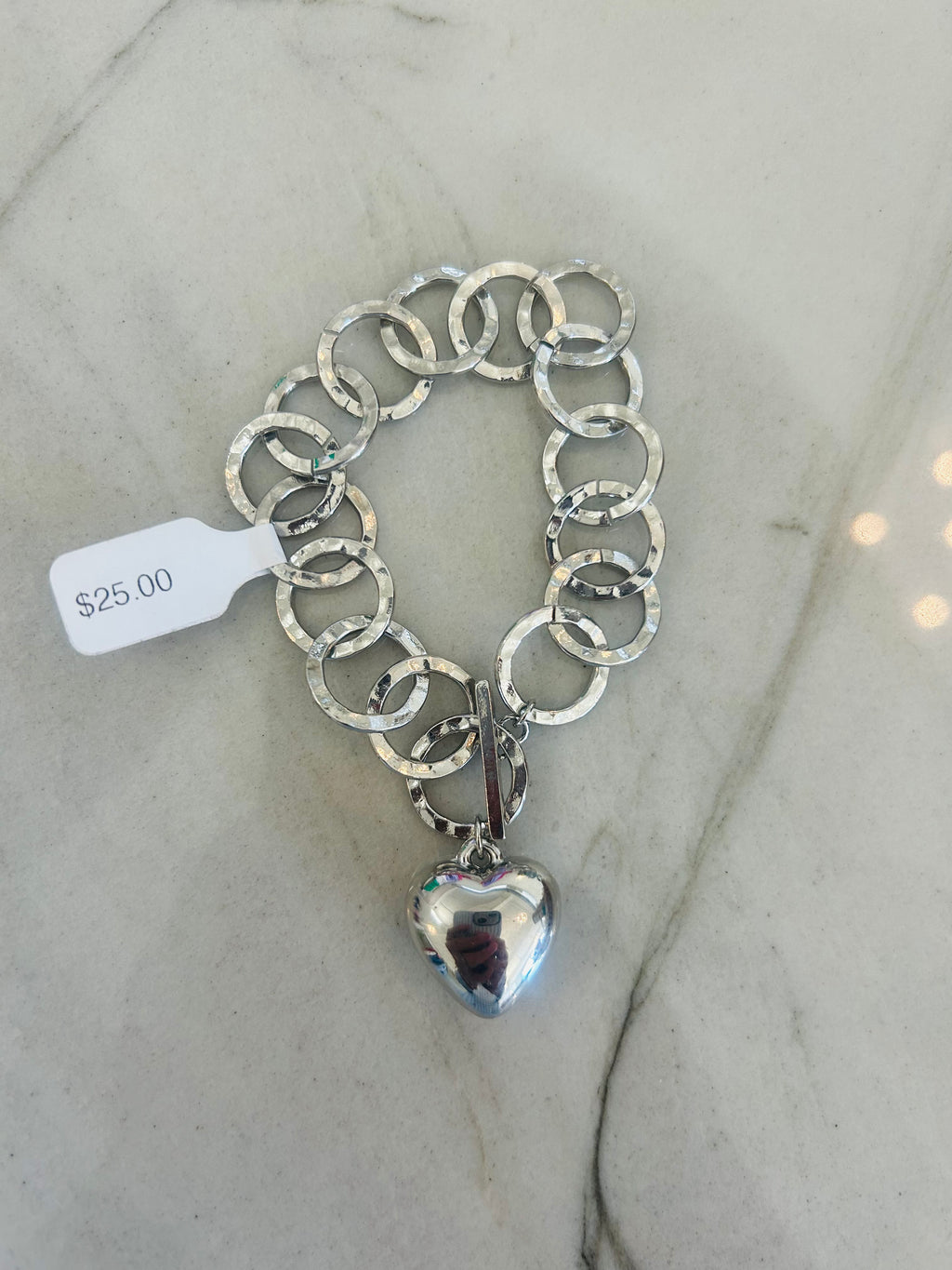 The Rylee Heart Bracelet- Silver