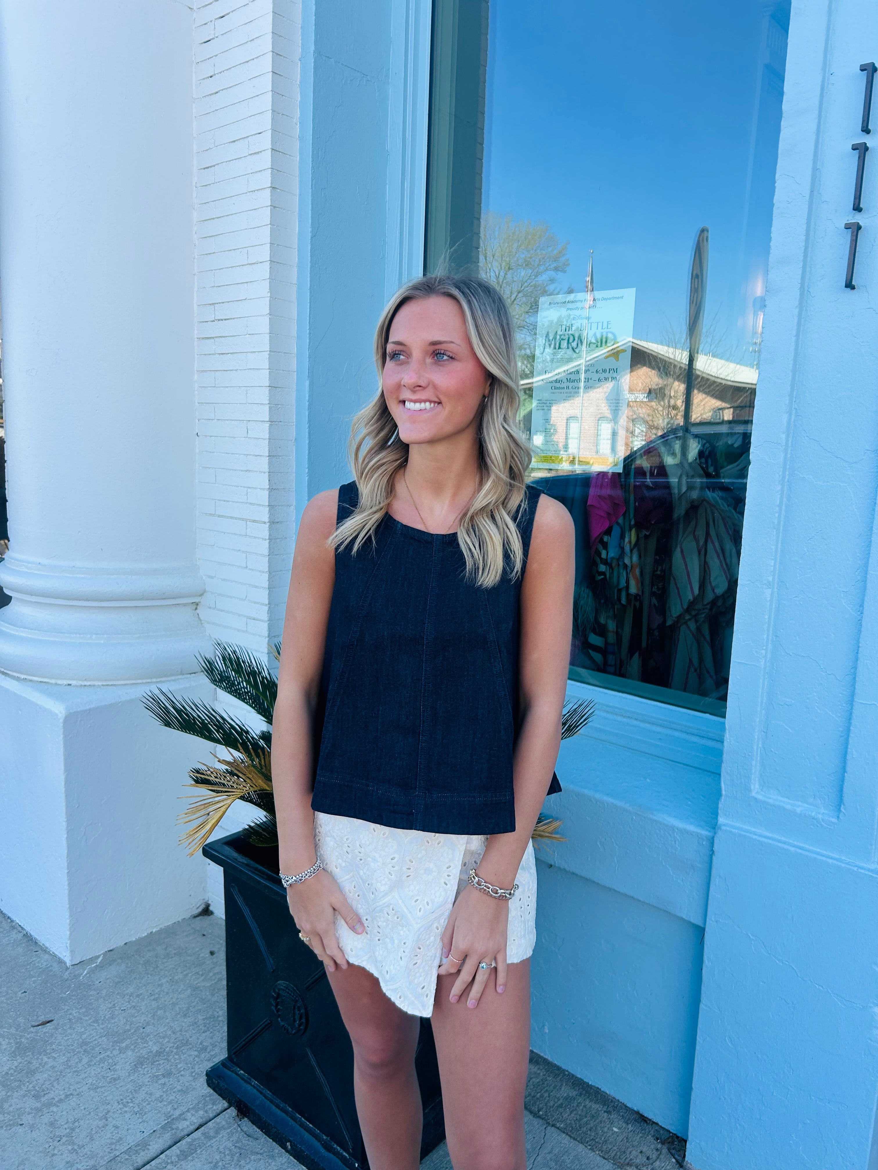 The Denim Flare Tank