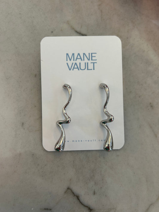 The Arial Drop Earrings- Silver