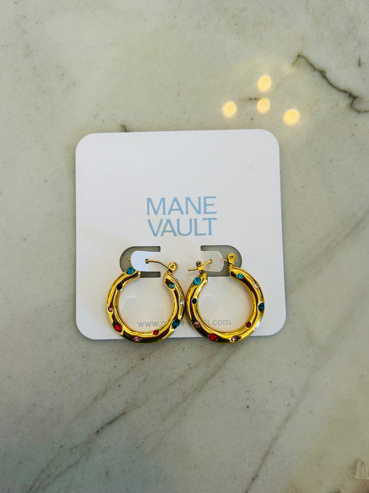 The Millie Rainbow Hoops- Gold