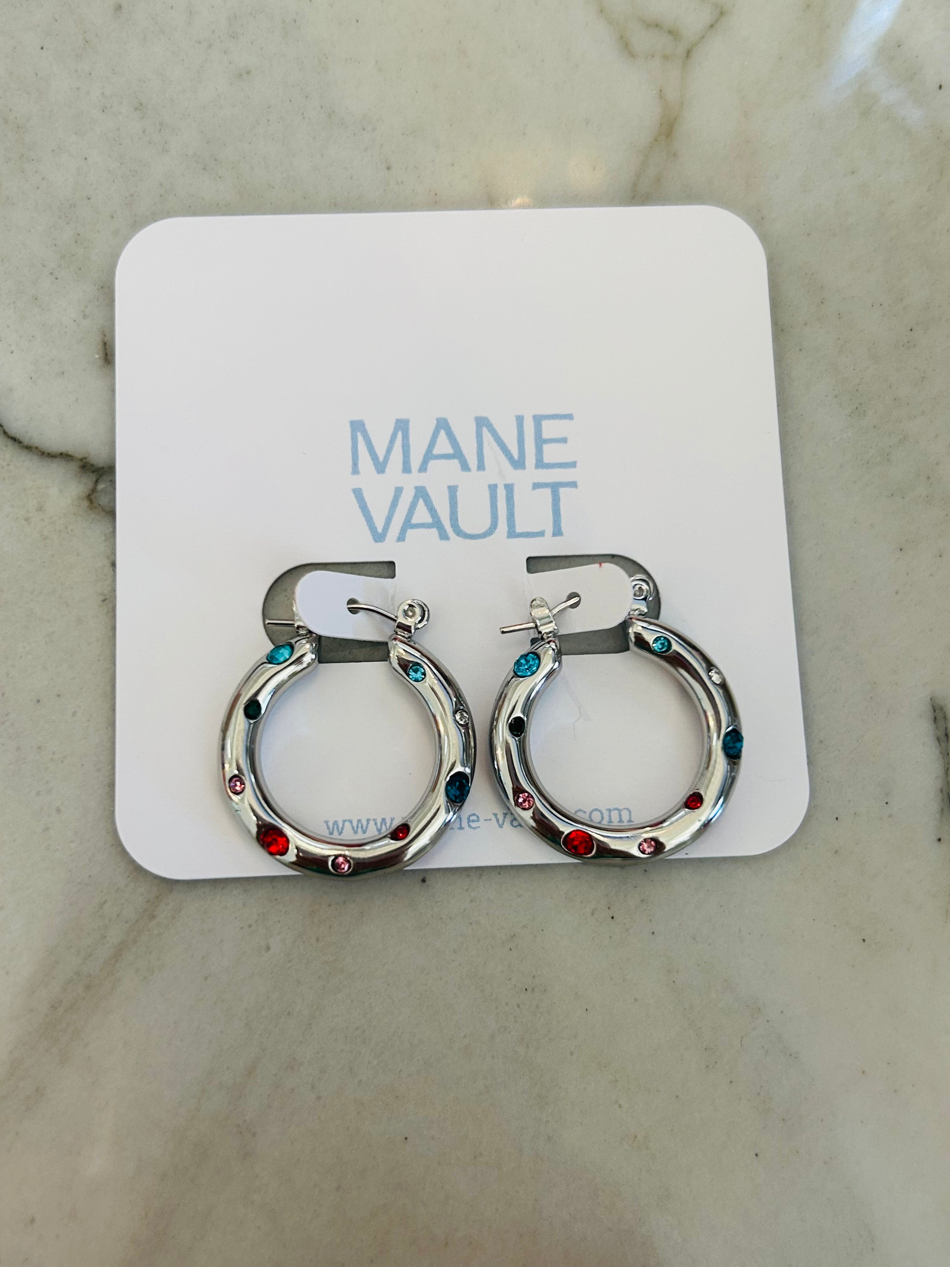 The Millie Rainbow Hoops- Silver