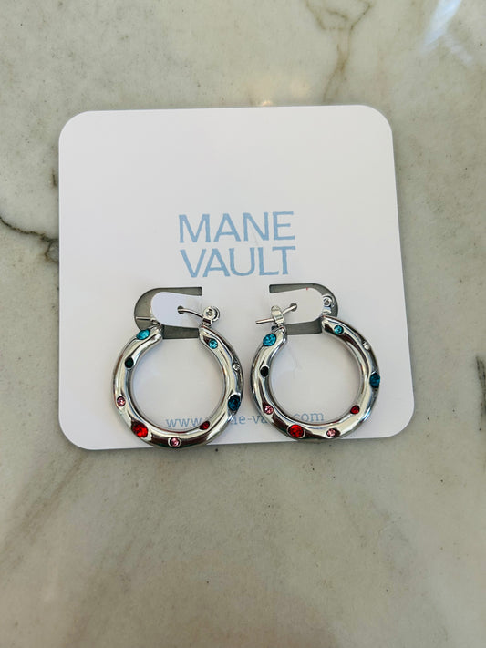 The Millie Rainbow Hoops- Silver